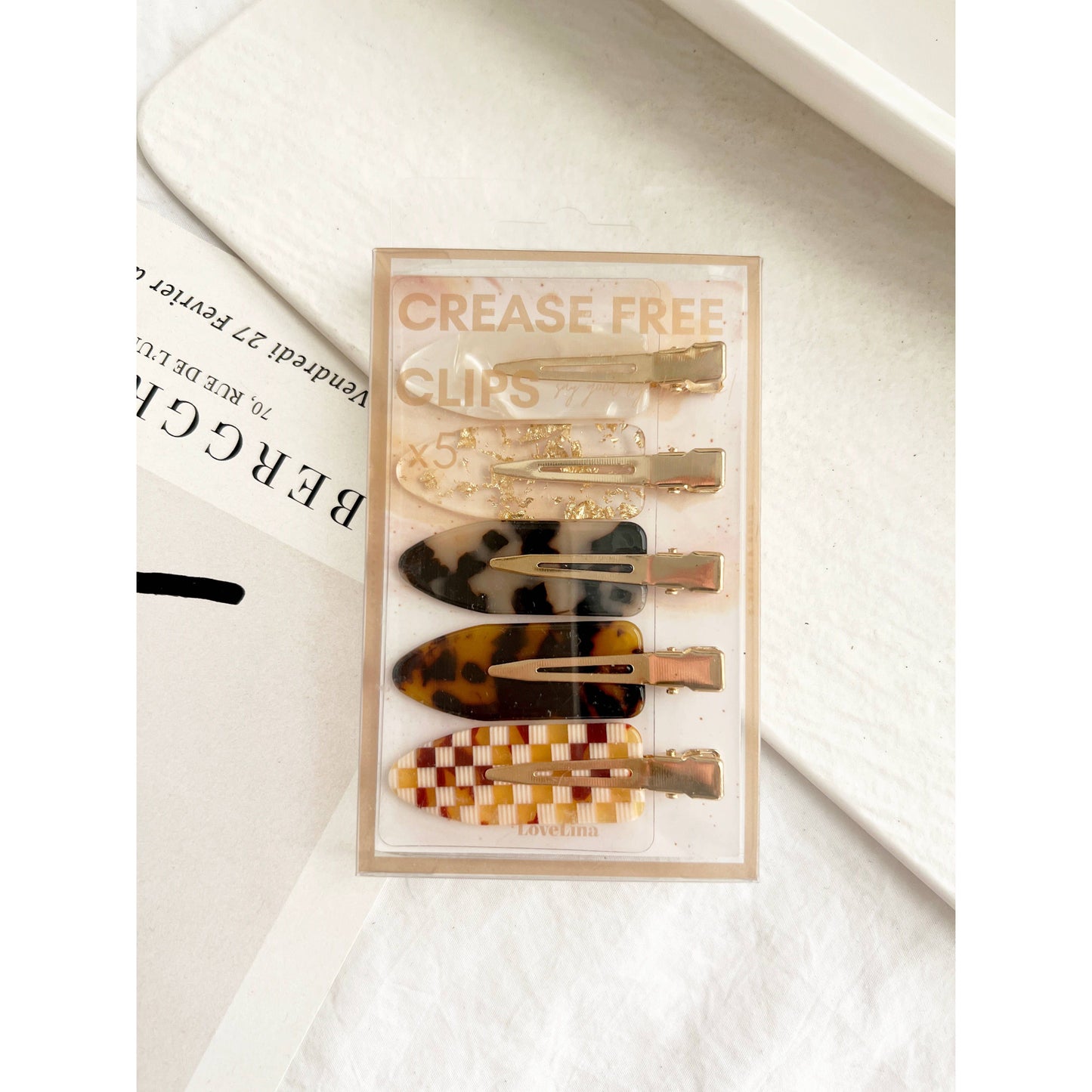 Lovelina Crease Free 5 Clip Set Box - Checkered