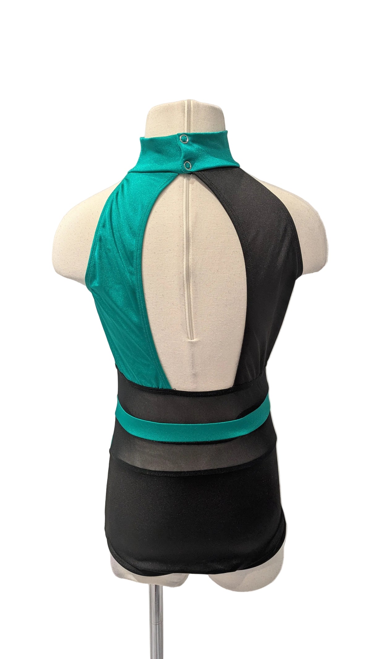 Turquoise and Black Cut Out Unitard