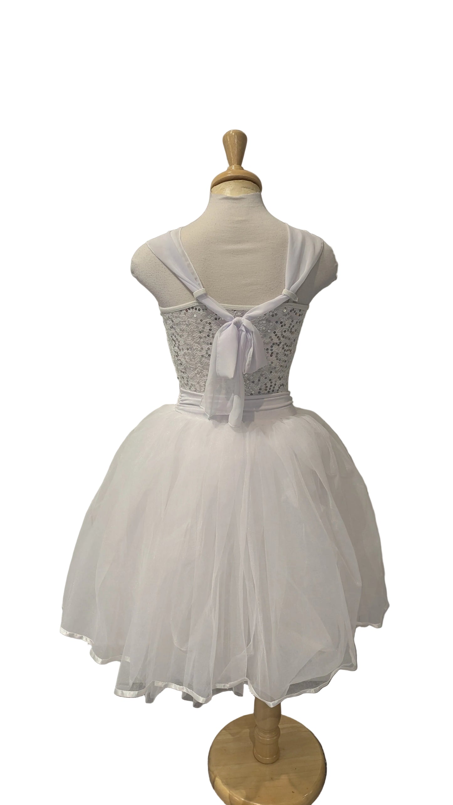 Sequin White Tutu with Tie