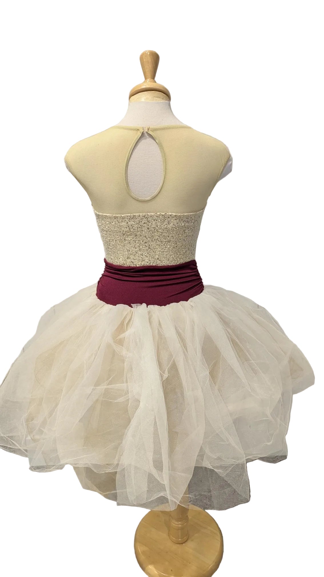 Gold and Burgundy Flower Dress