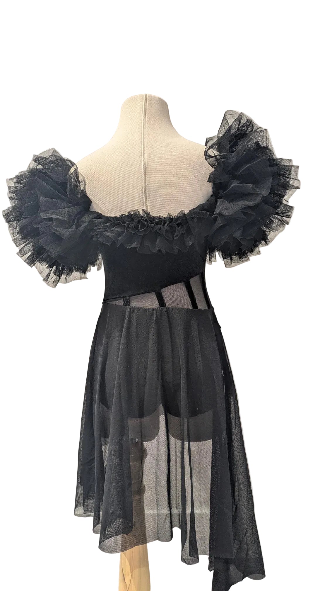 Black Off the Shoulder Ruffle Dress