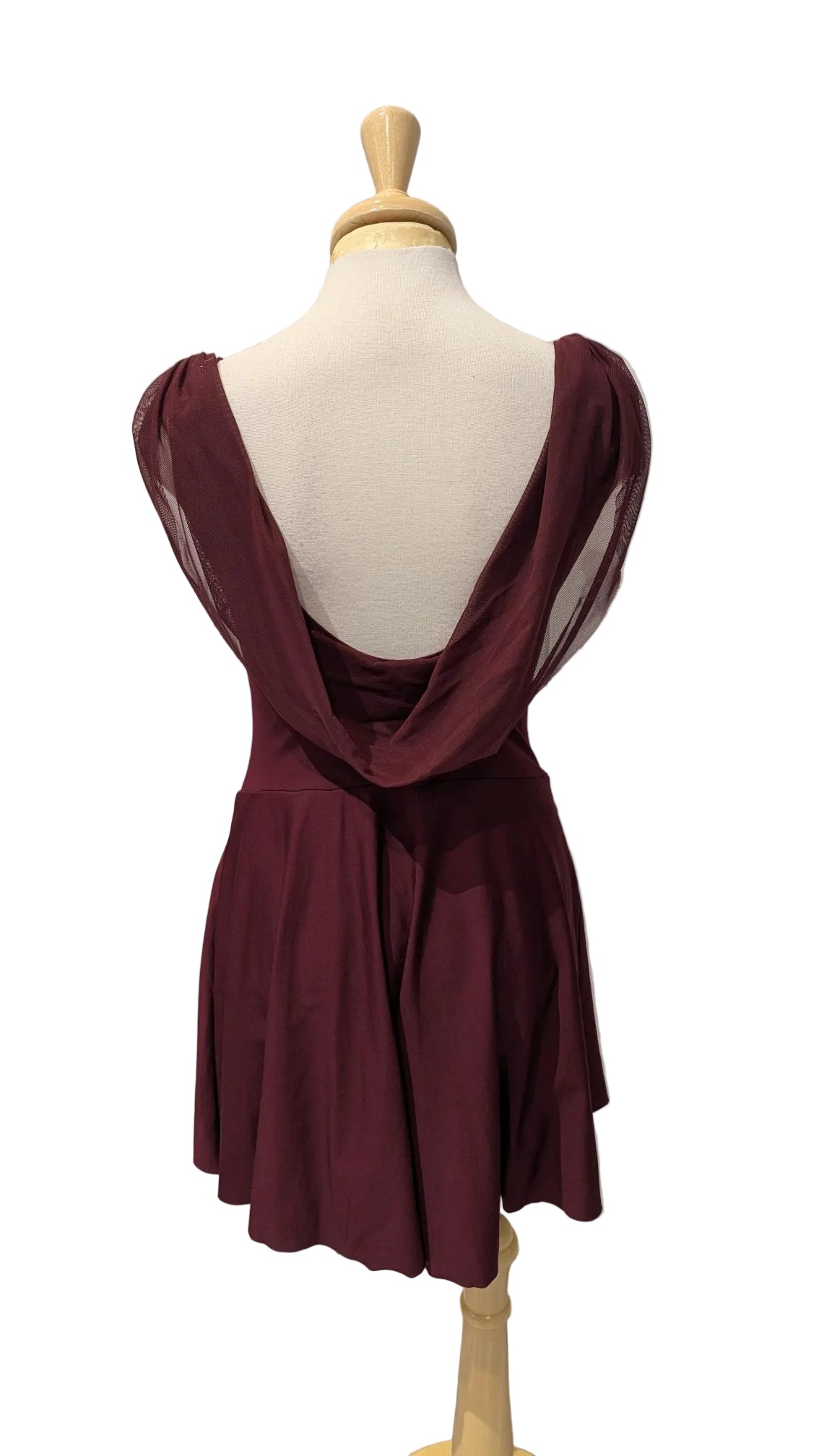Burgundy Open Back Dress