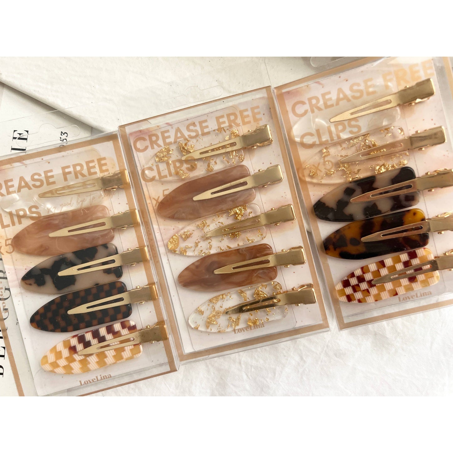 Lovelina Crease Free 5 Clip Set Box - Checkered