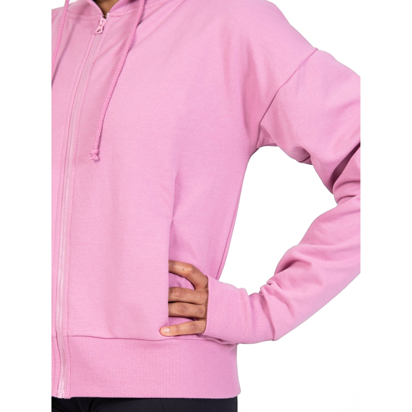 Body Wrappers Drop Shoulder Zip Hoodie