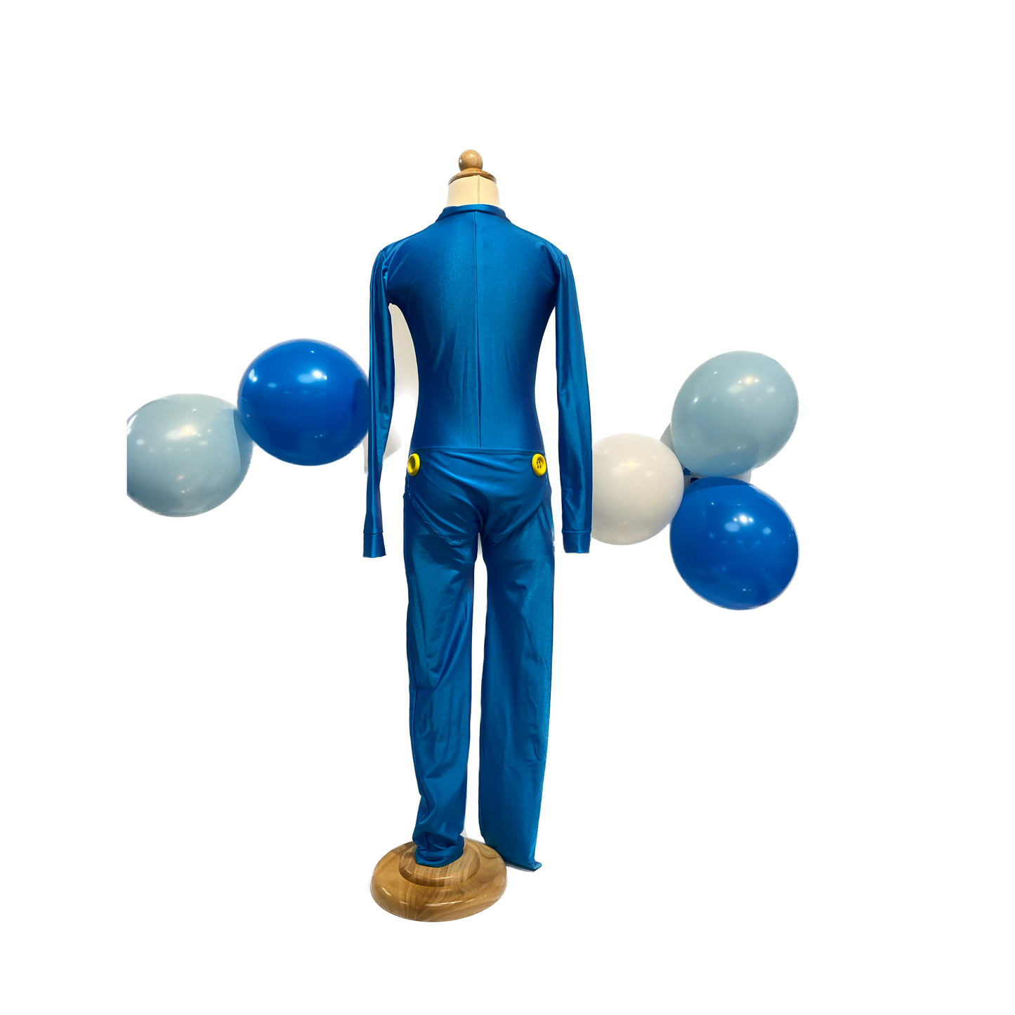 Blue Unitard with Yellow Buttons