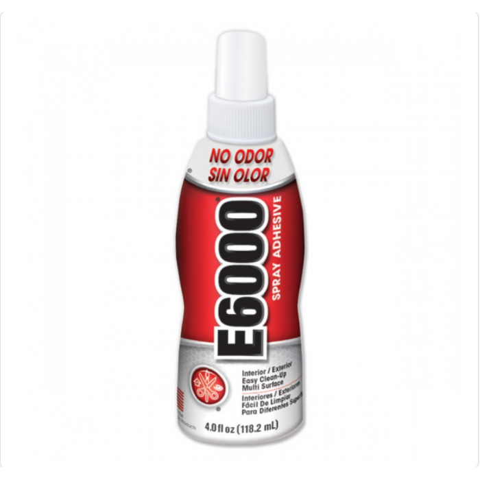 a bottle of E6000, a non-toxic spray adhesive from Apolla