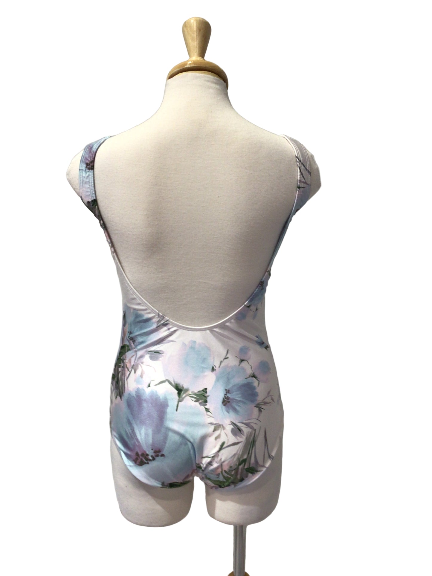 White with Blue Flowers Bodysuit