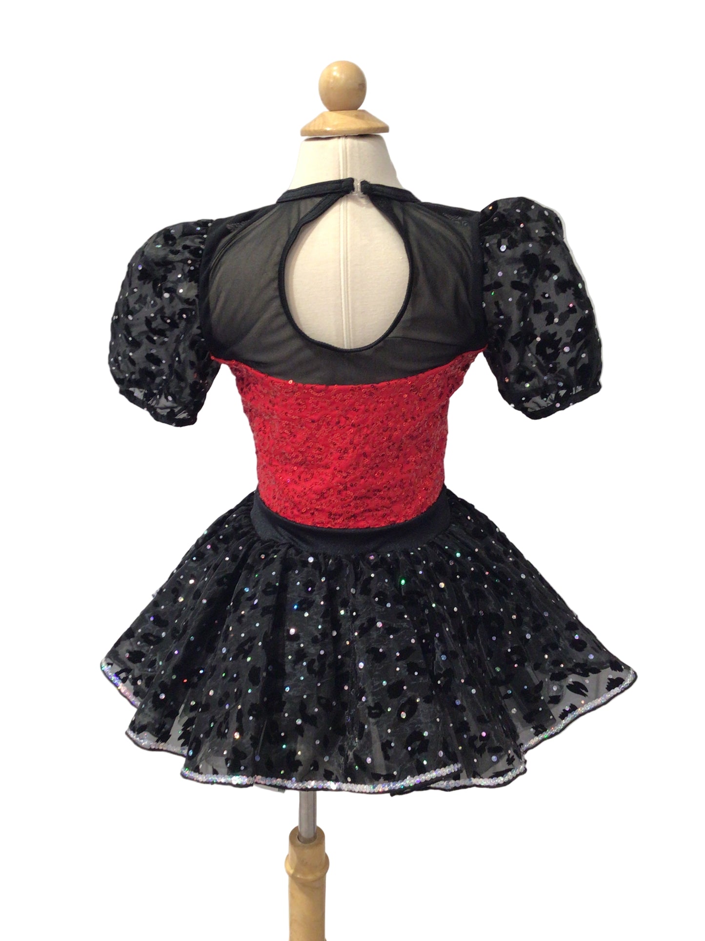 Red and Black Short Sleeve Jazz Tutu