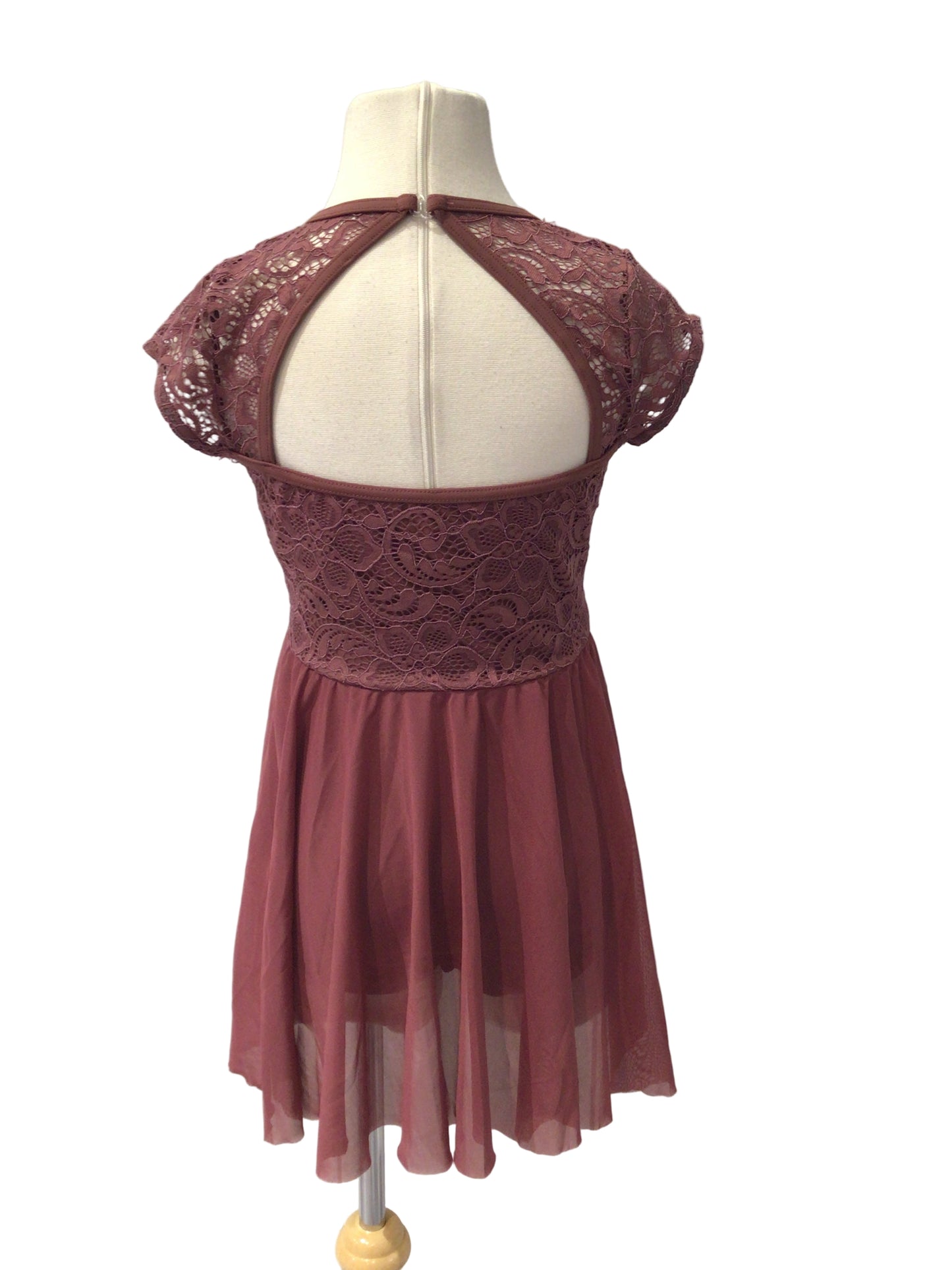 Rose Pink Lace Short Dress