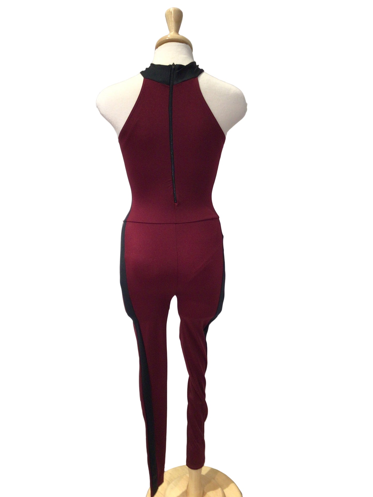 Maroon Halter Unitard