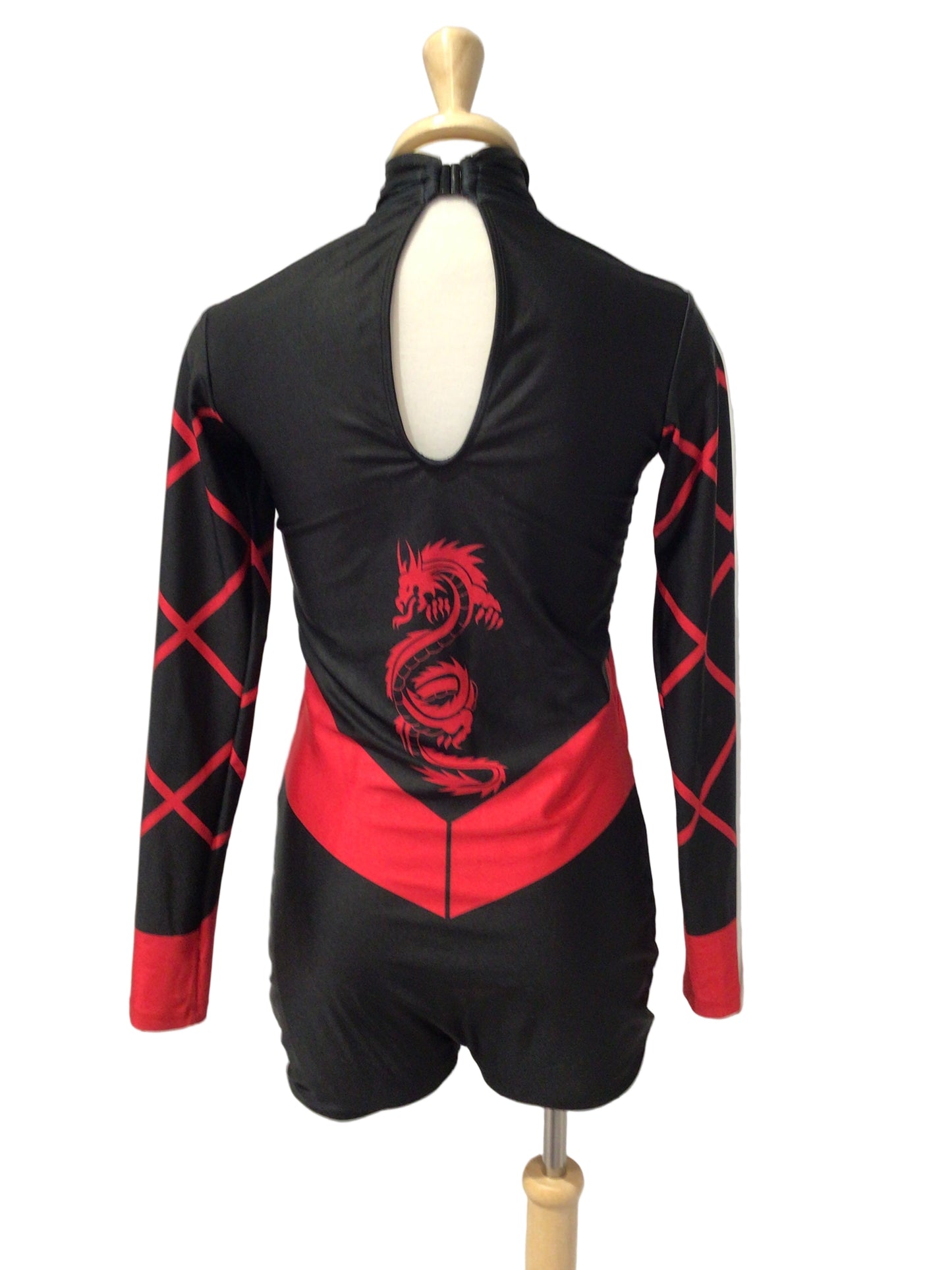 Red and Black Dragon Biketard