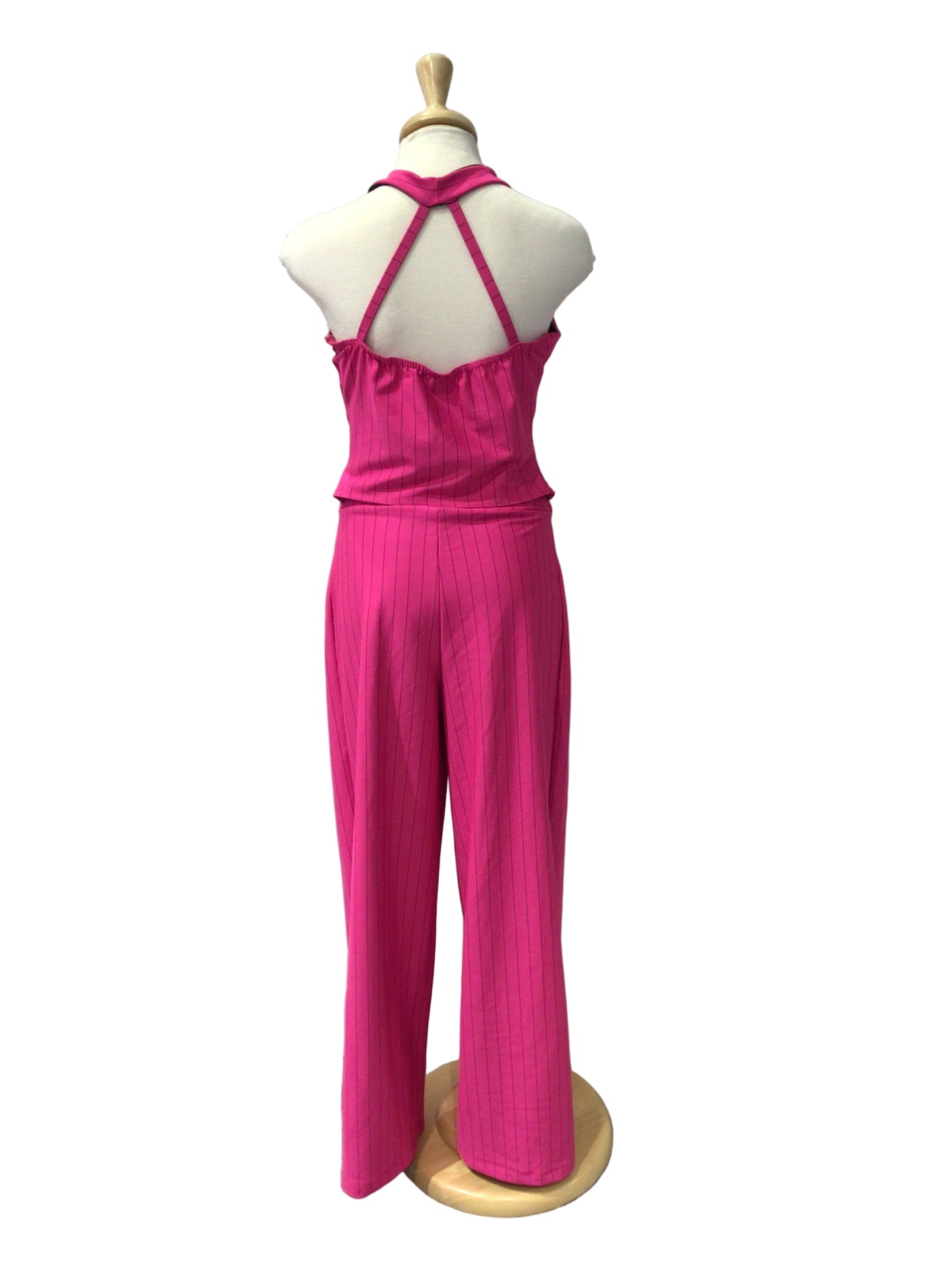 Flourescent Pink Pin Stripe