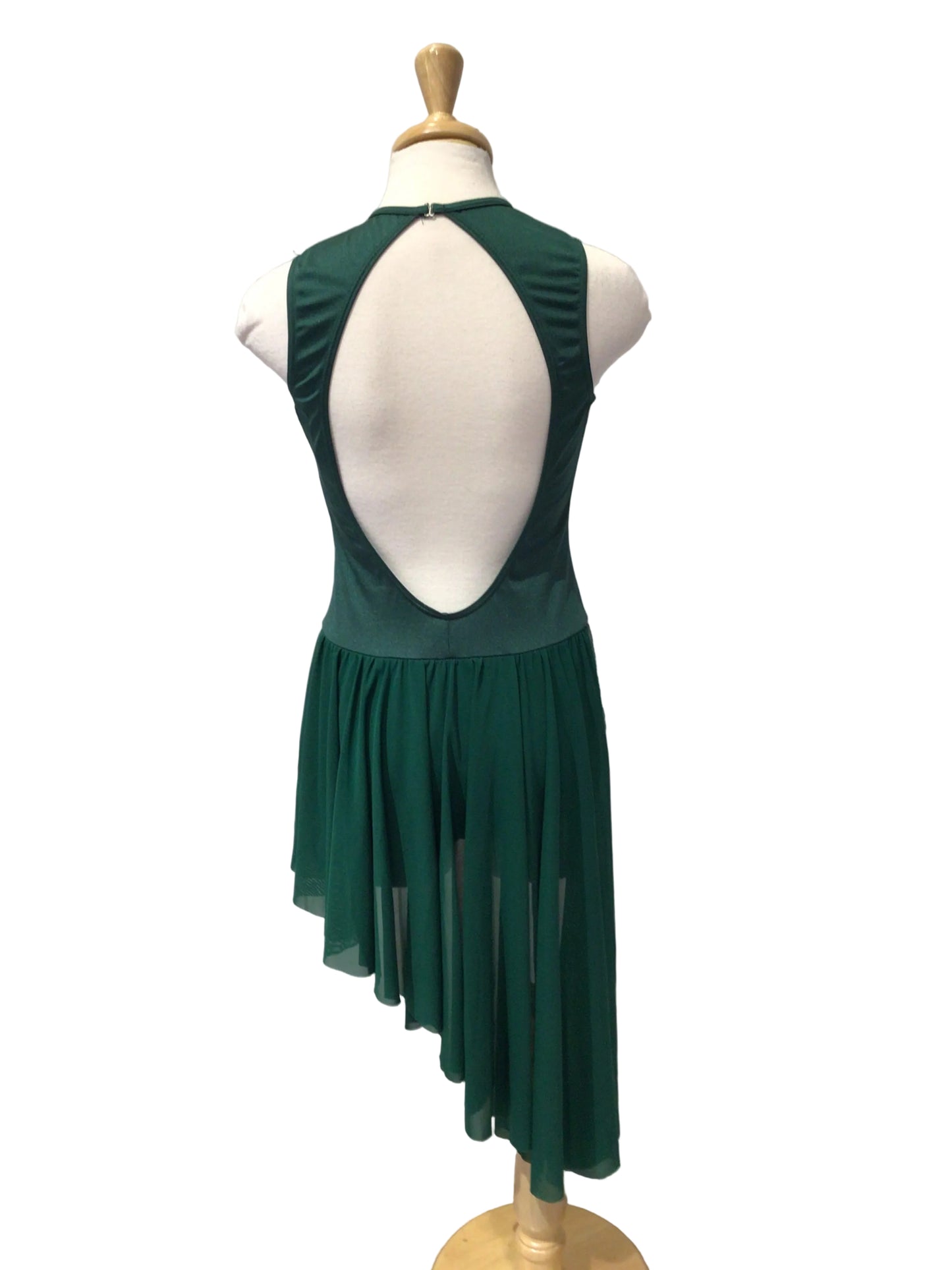 Forest Green Lyrical Dress With Half Skirt