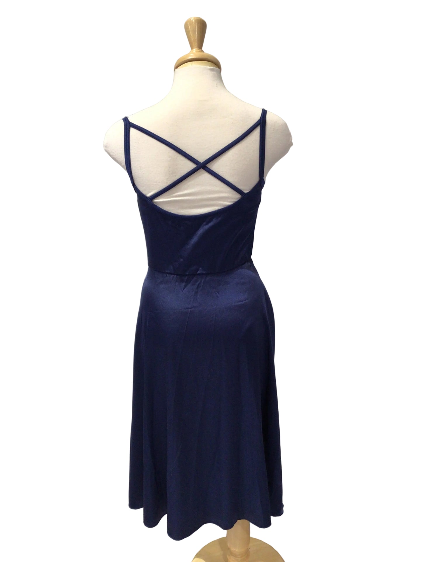 Dark Blue Long Satin Dress