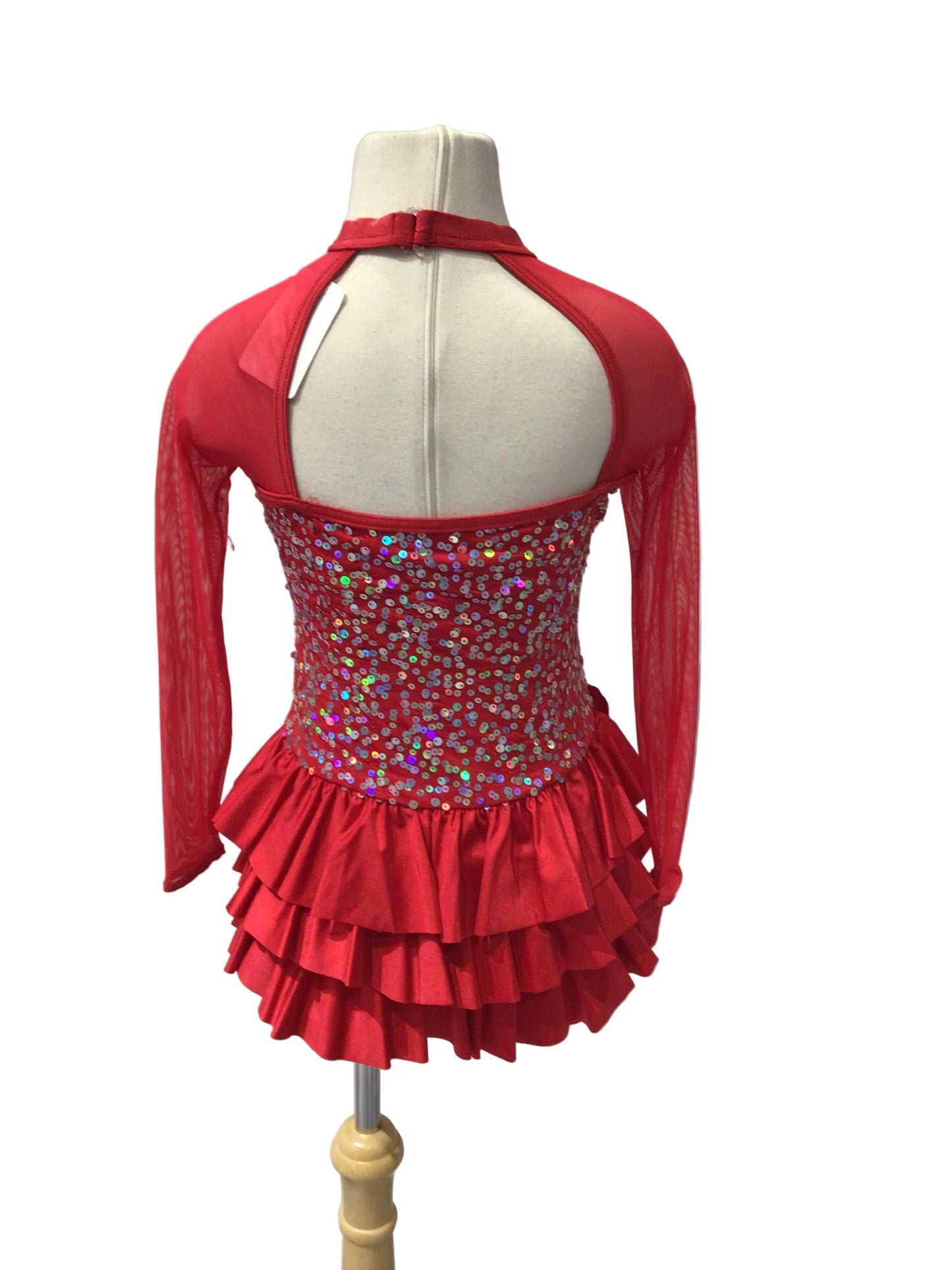Red Long Sleeve Half Skirt Jazz