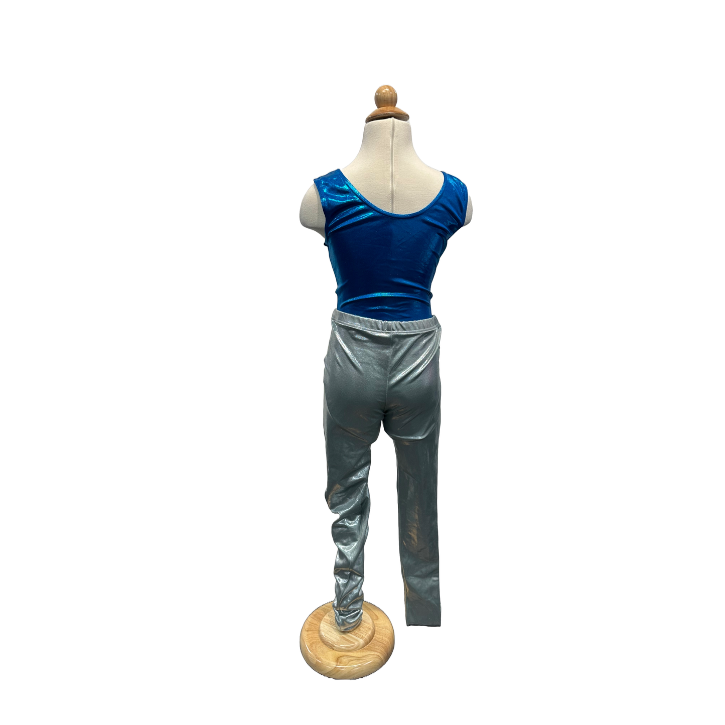 Metallic Blue Bodysuit Silver Pants