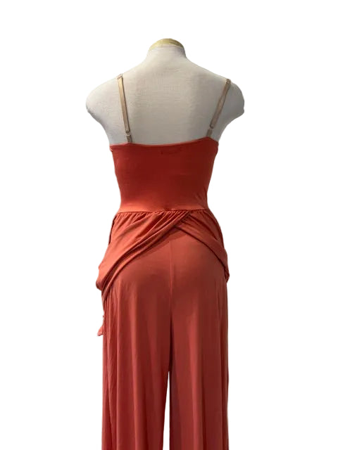 Salmon slit jumpsuit