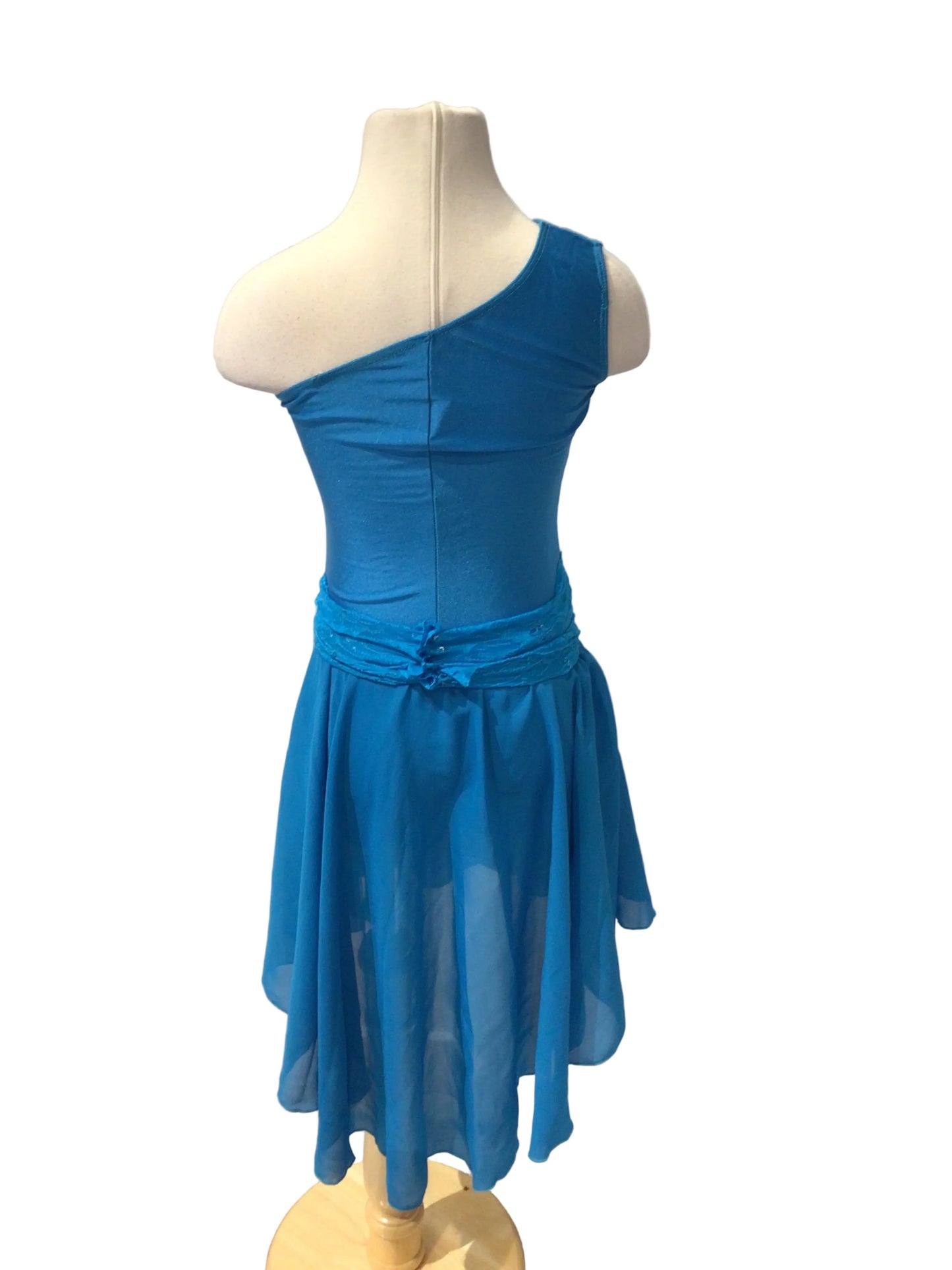 Peacock Blue One Shoulder Dress