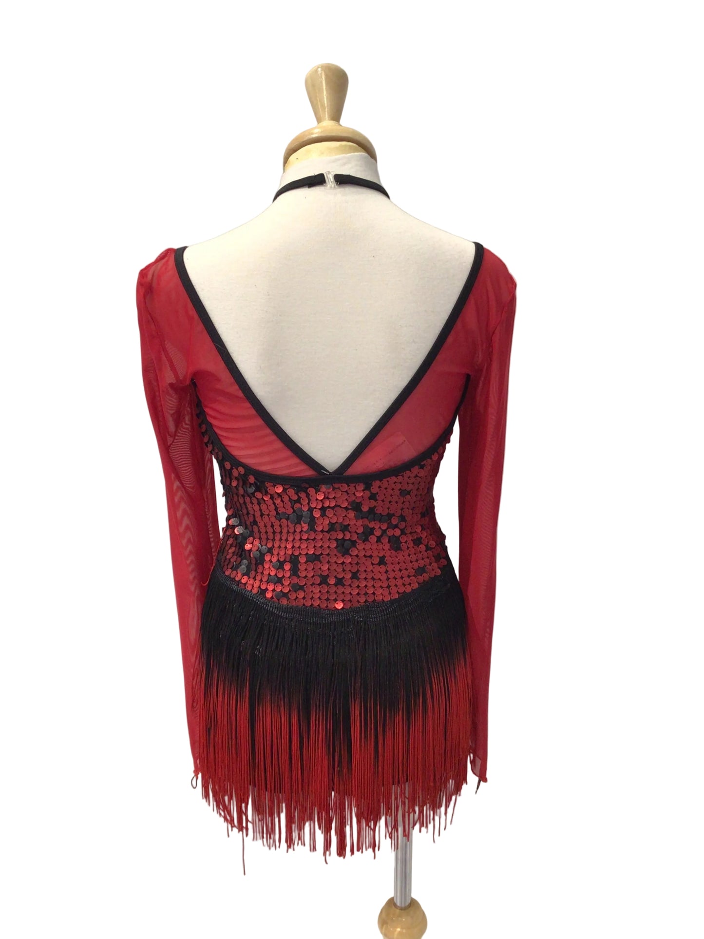 Red and Black Ombre Fringe Jazz