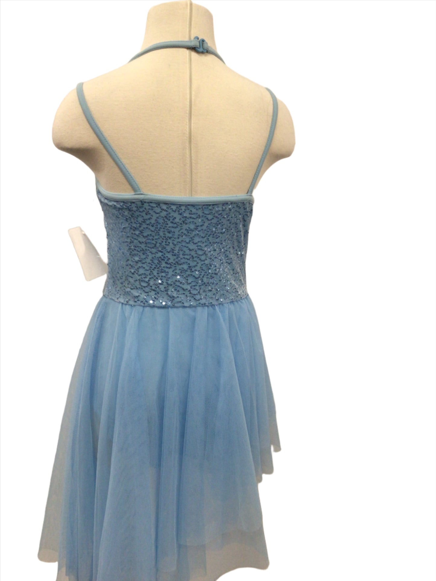 Light Blue Dress with Uneven Hem
