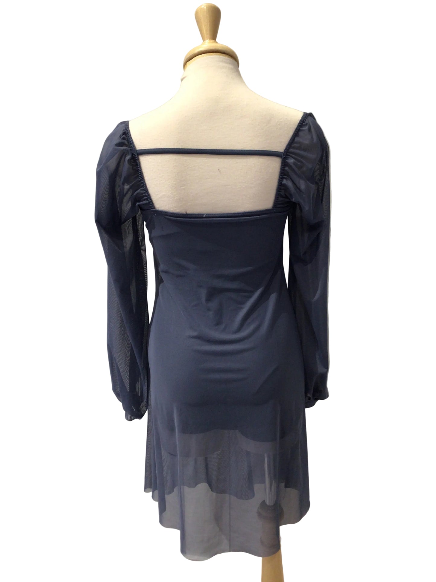 Periwinkle Blue Cowl Neck Long Sleeve Dress