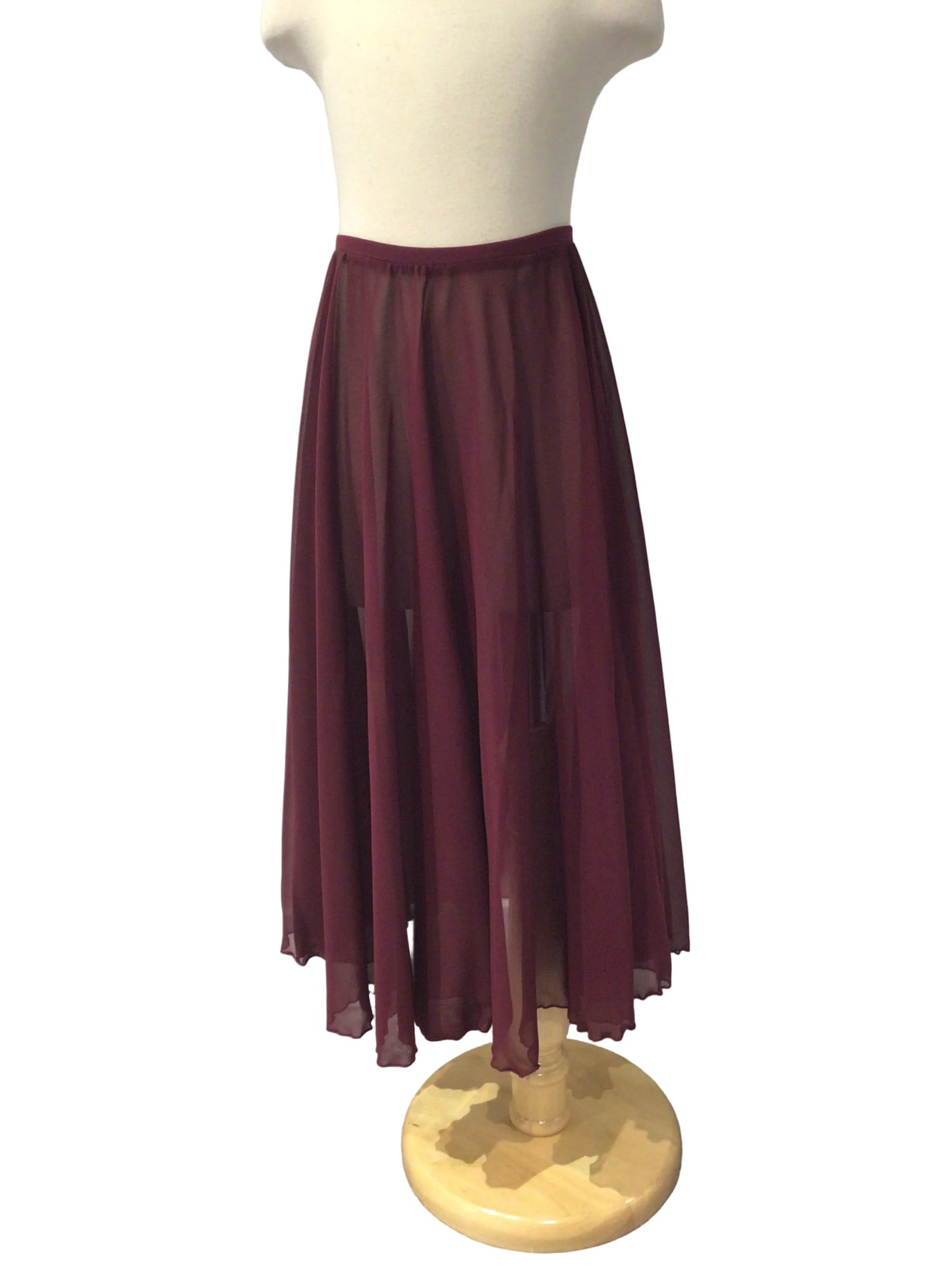 Burgundy Mid Length Skirt
