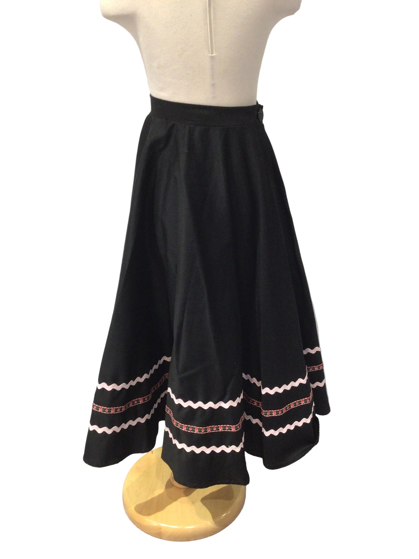 Black Character Skirt with Pink Ribbon
