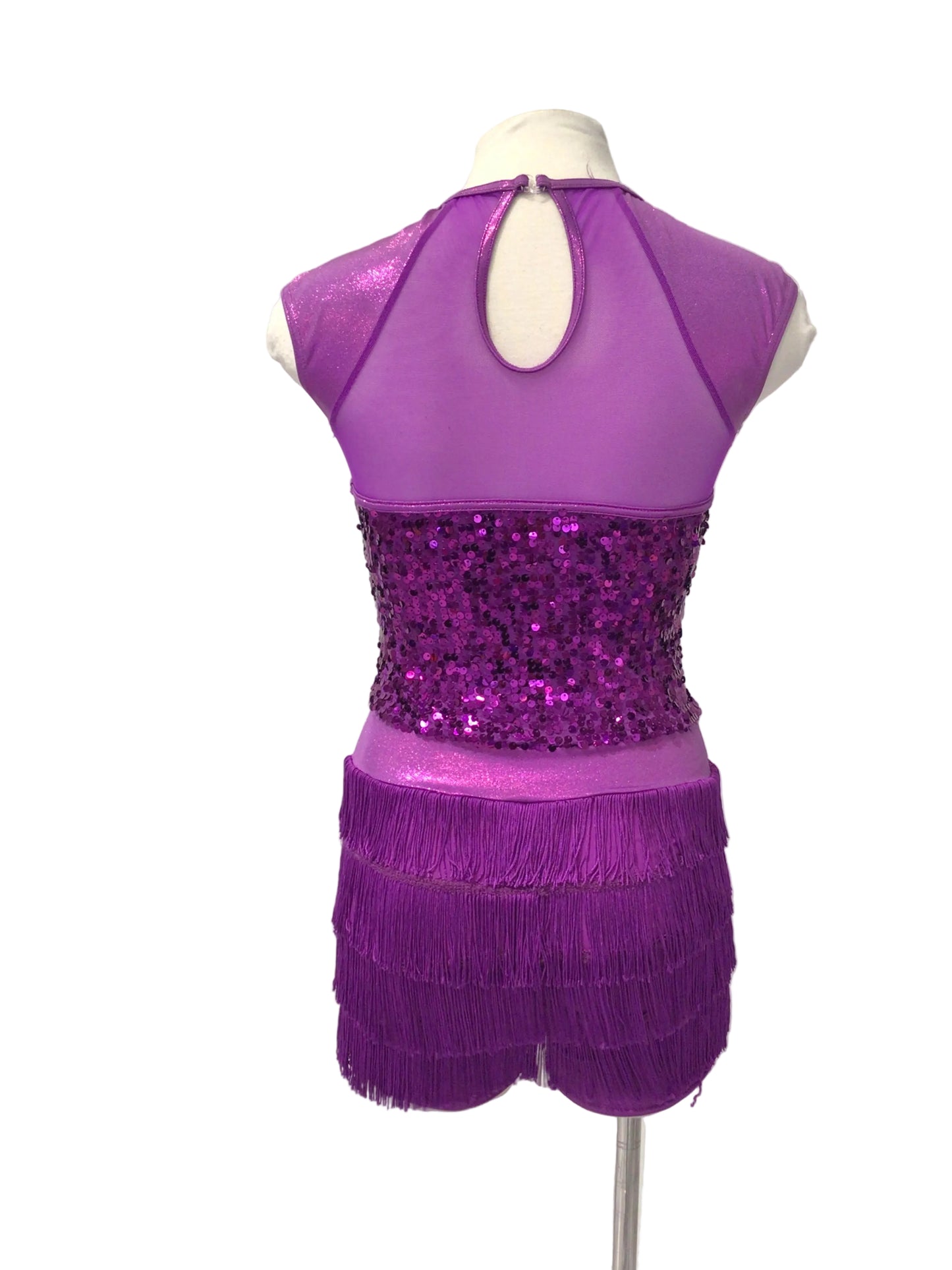 Purple Fringe Short Unitard Jazz