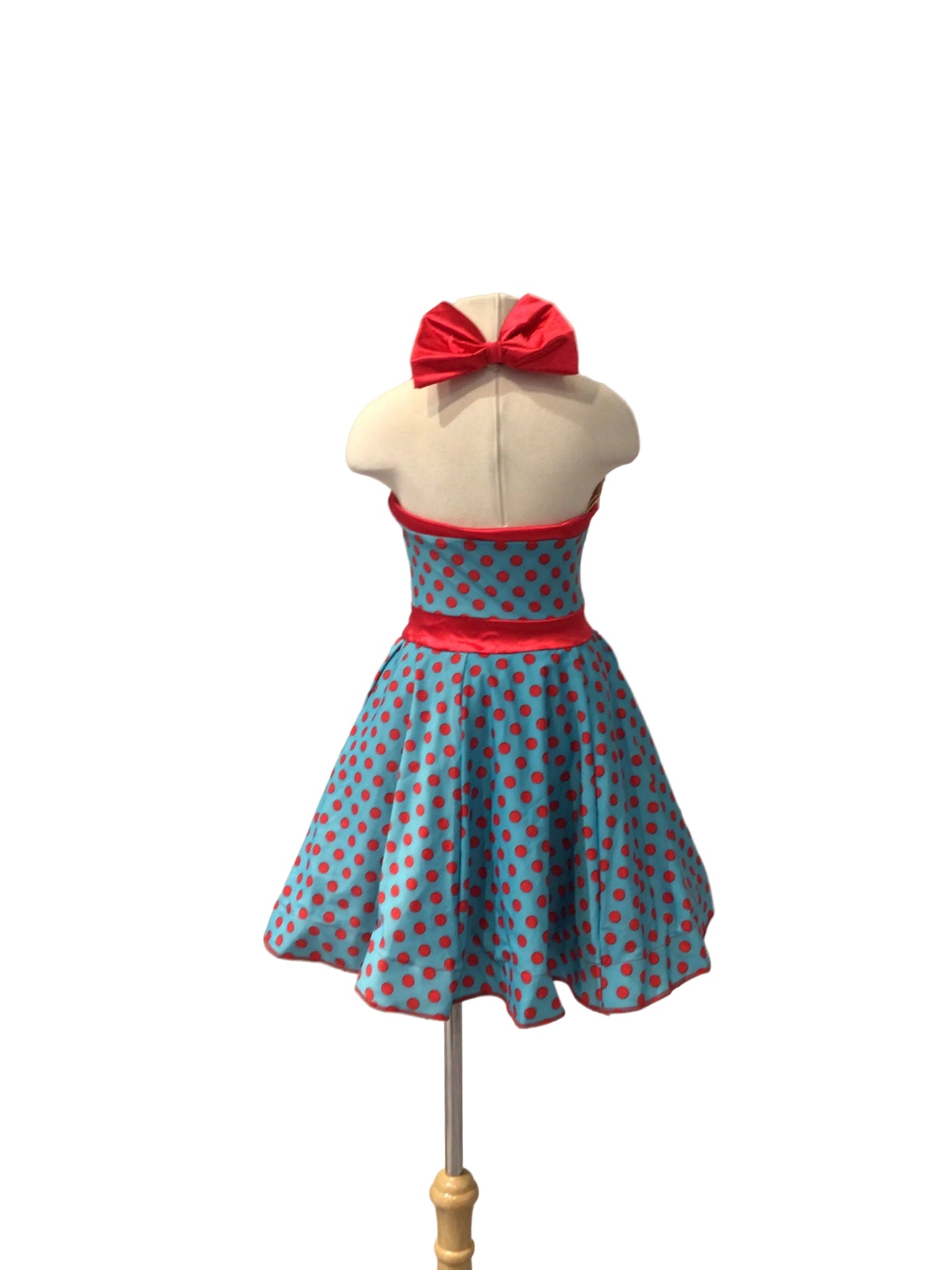 Red and Blue Polka Dot Dress