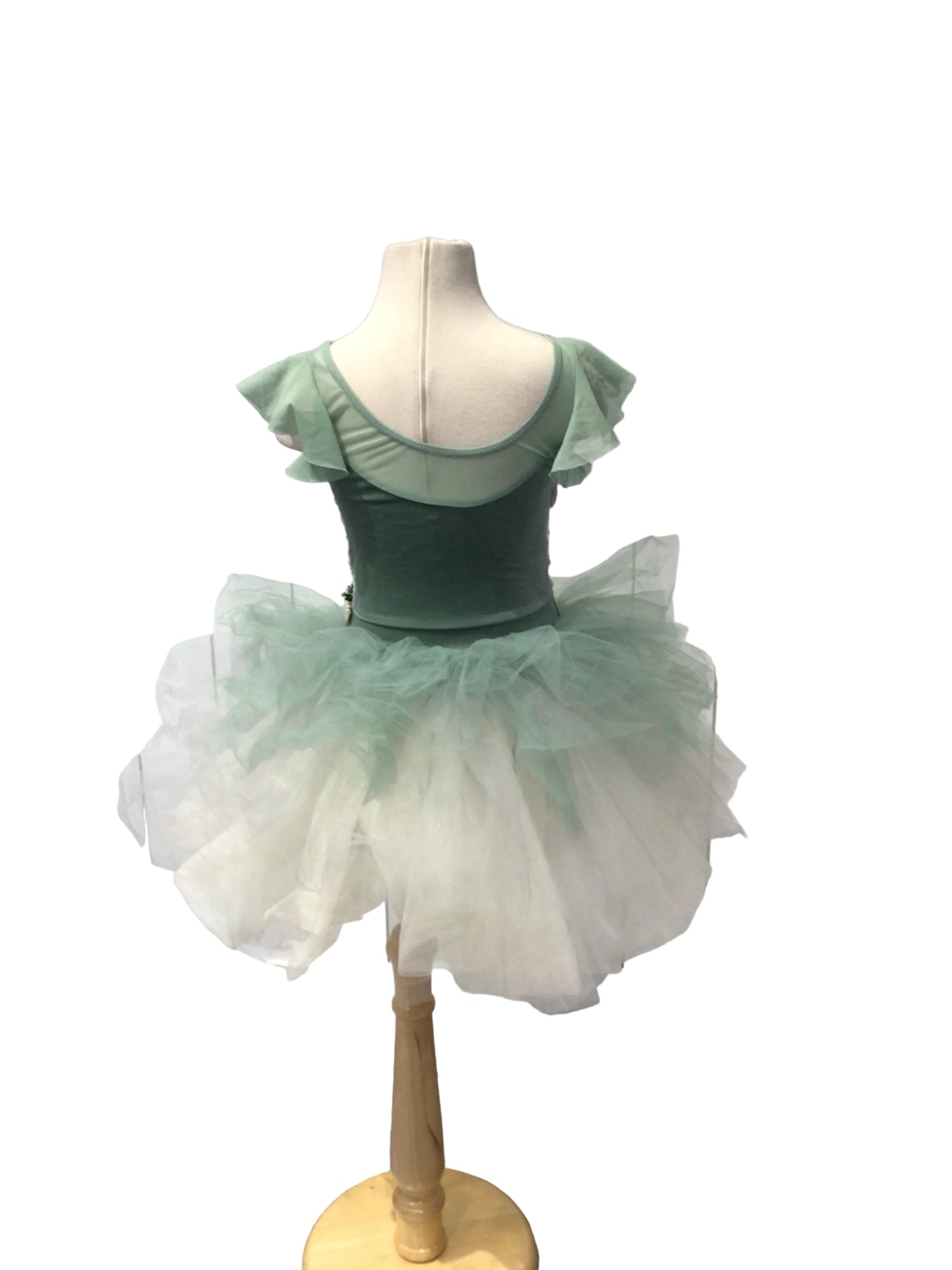 Light Green Tutu with Sequin Flowers