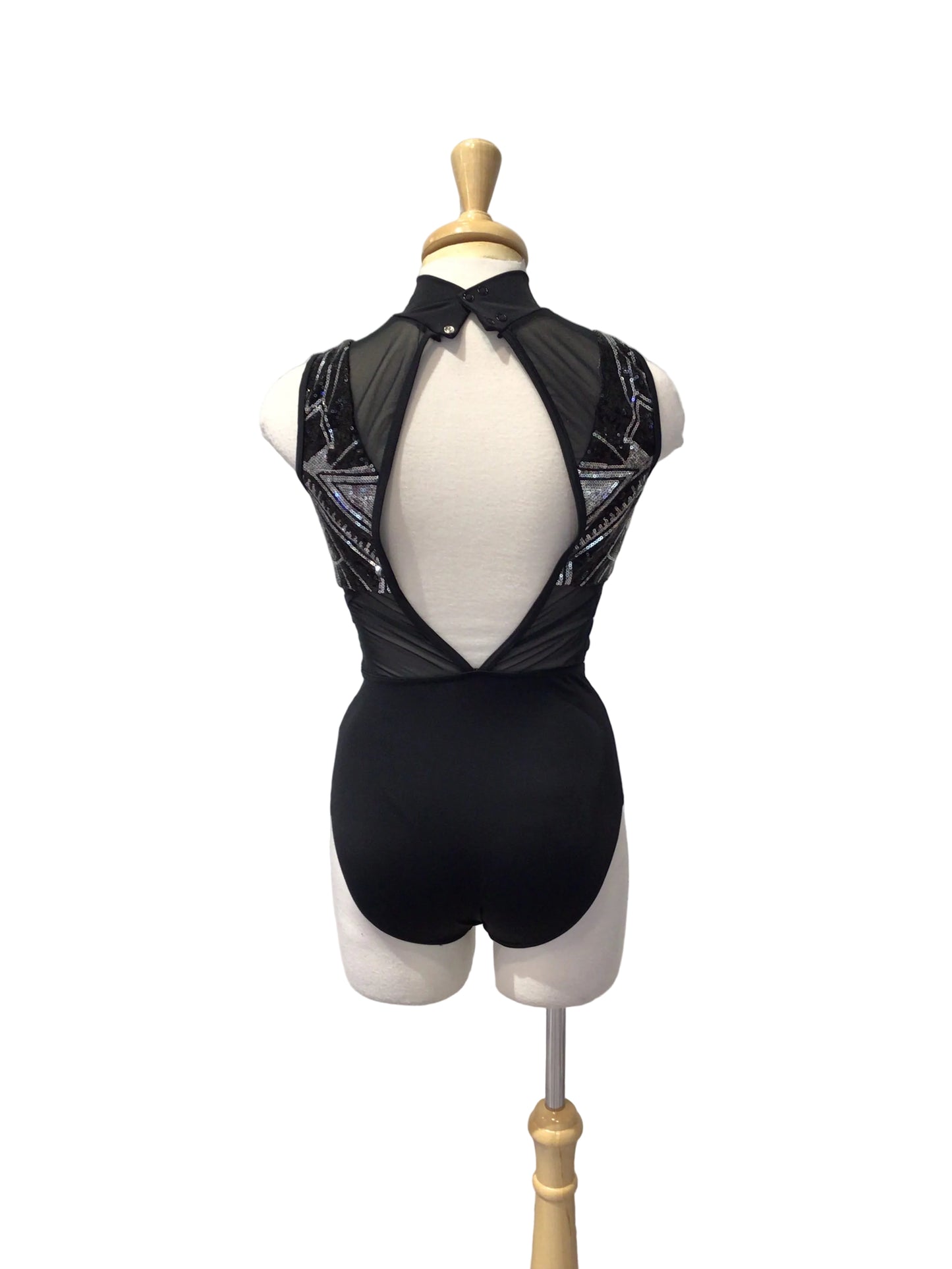 Black and Silver Sequin Bodysuit