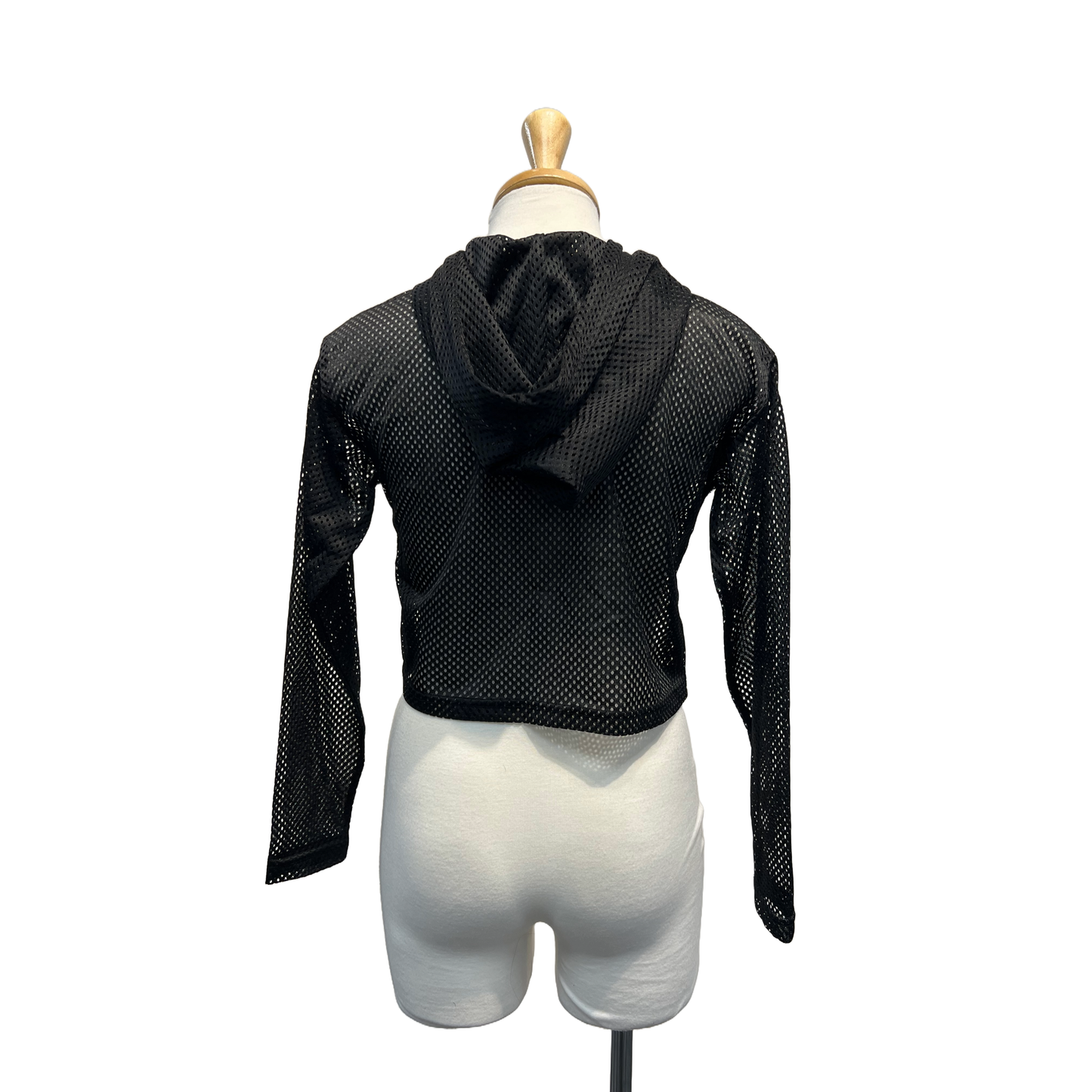 Mesh Black Short Hoodie