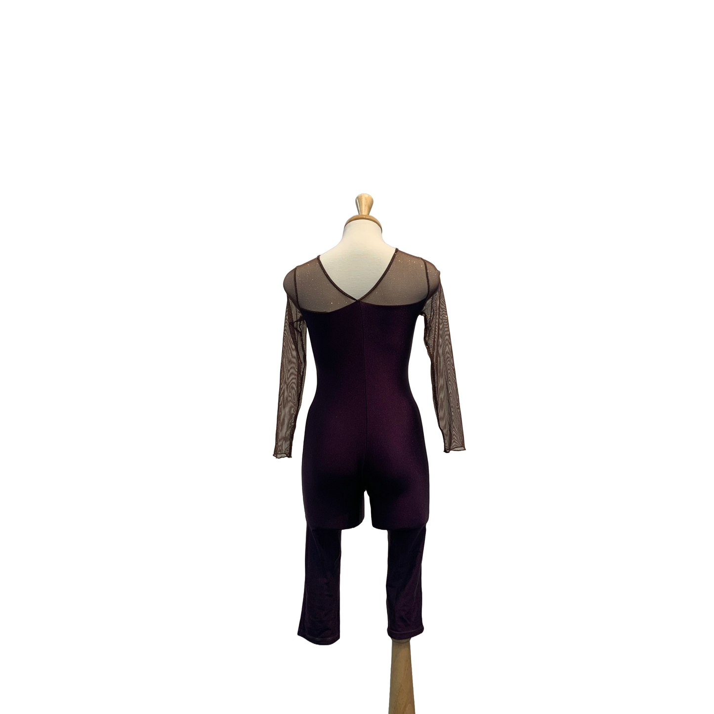 Purple Unitard with Mesh Sleeves