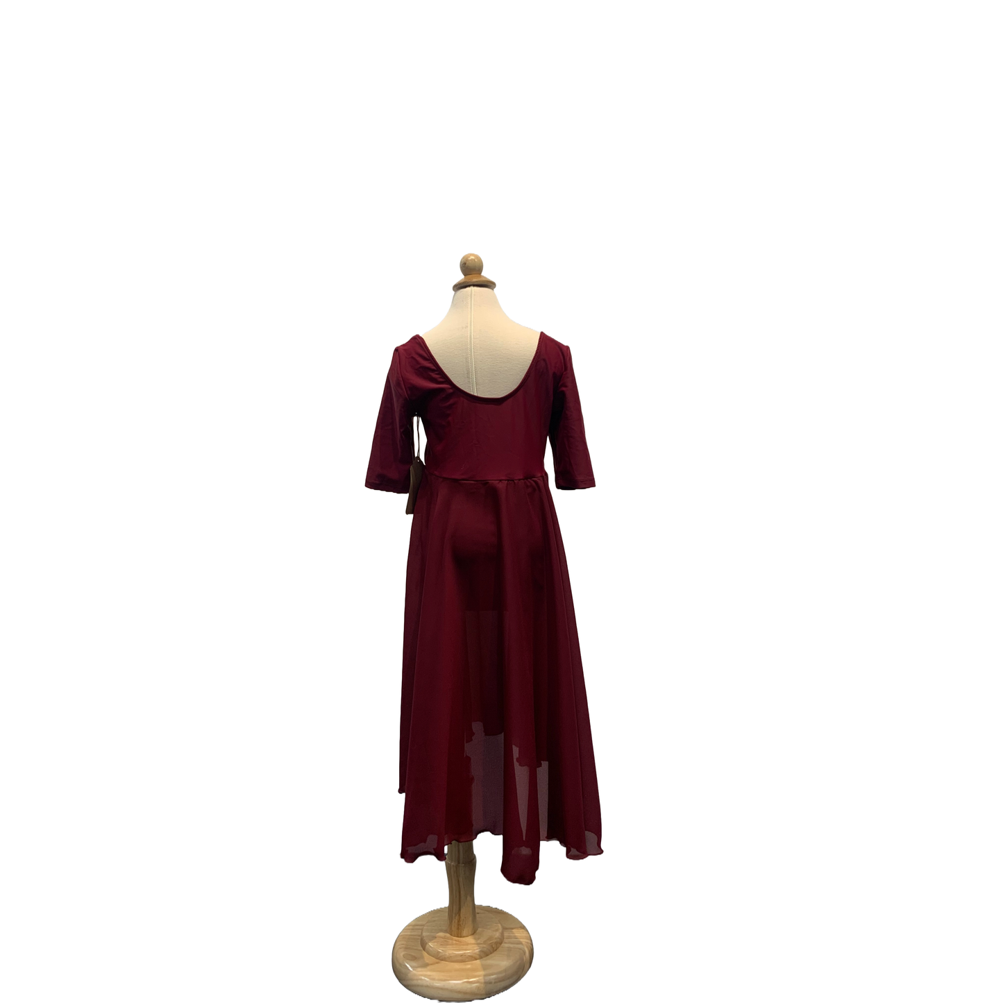 Red Empire Dress with Gold Accents