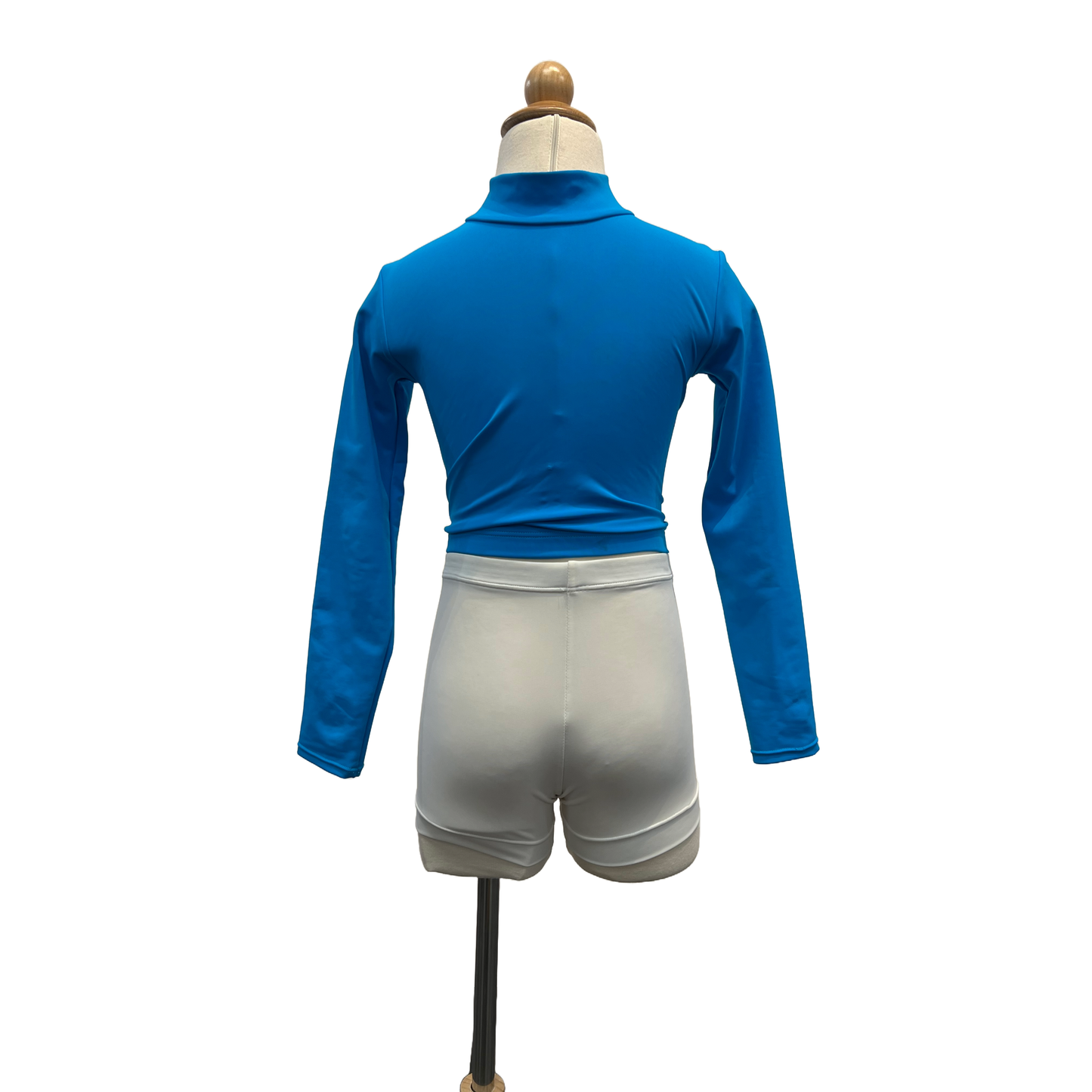 Neon Blue Top with White Shorts