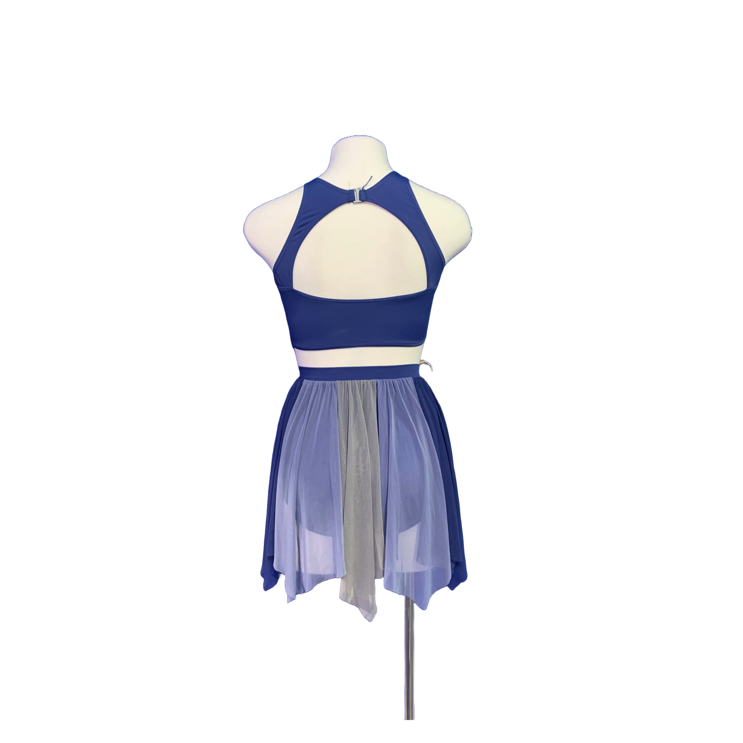 2Piece Navy Mesh Panel Skirt And Top