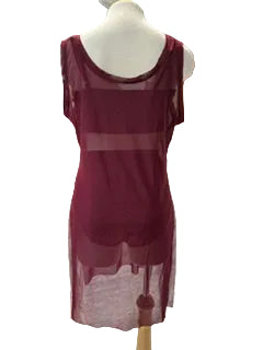 Wine Red Mesh Costume