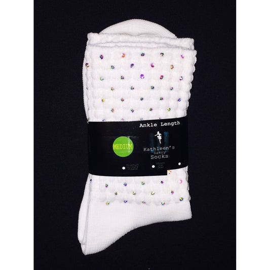 Kathleen's Sassy AB Crystal Ankle Length Socks
