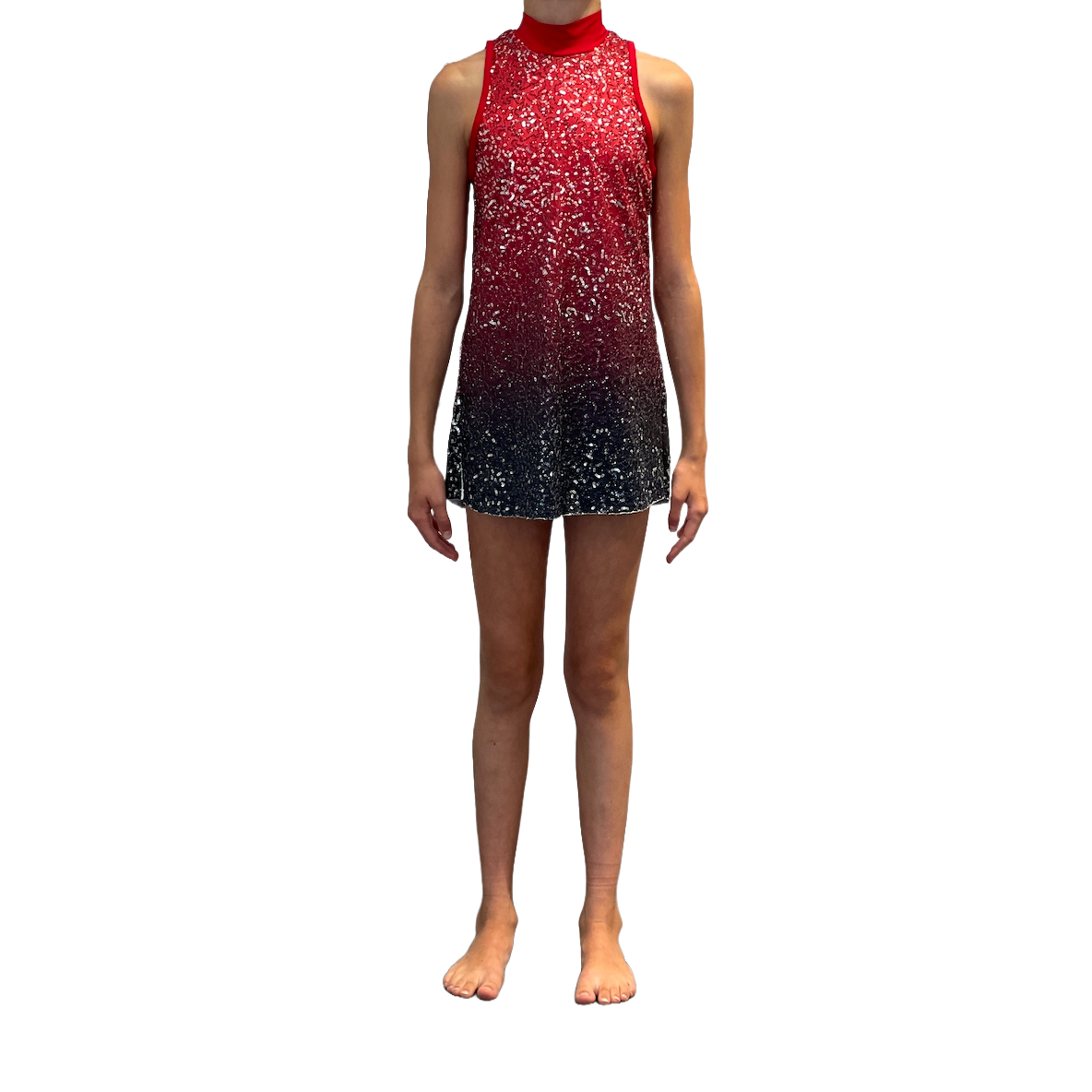 Red and Black Sequin Jazz Dress