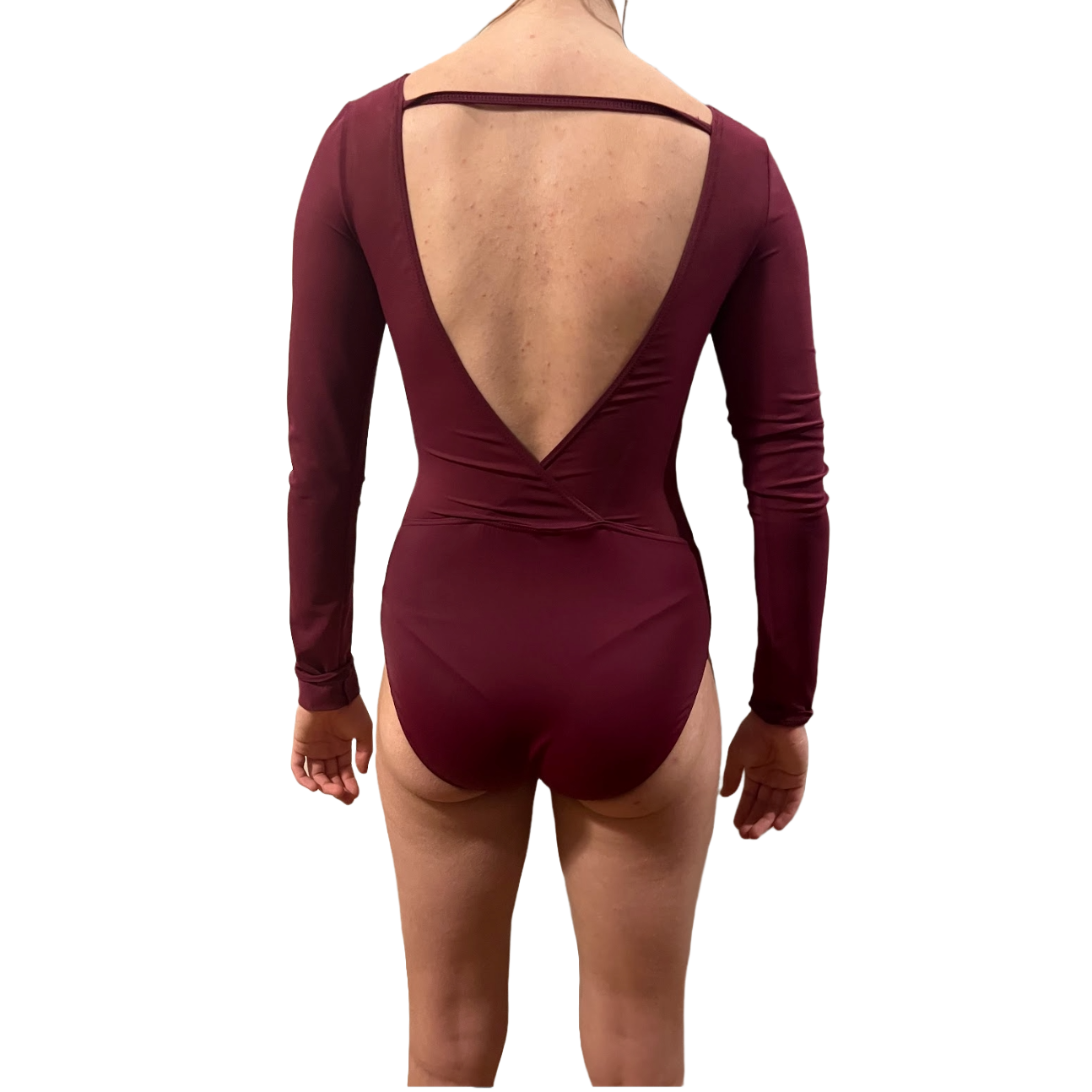 Burgandy Long Sleeve Fire Bodysuit