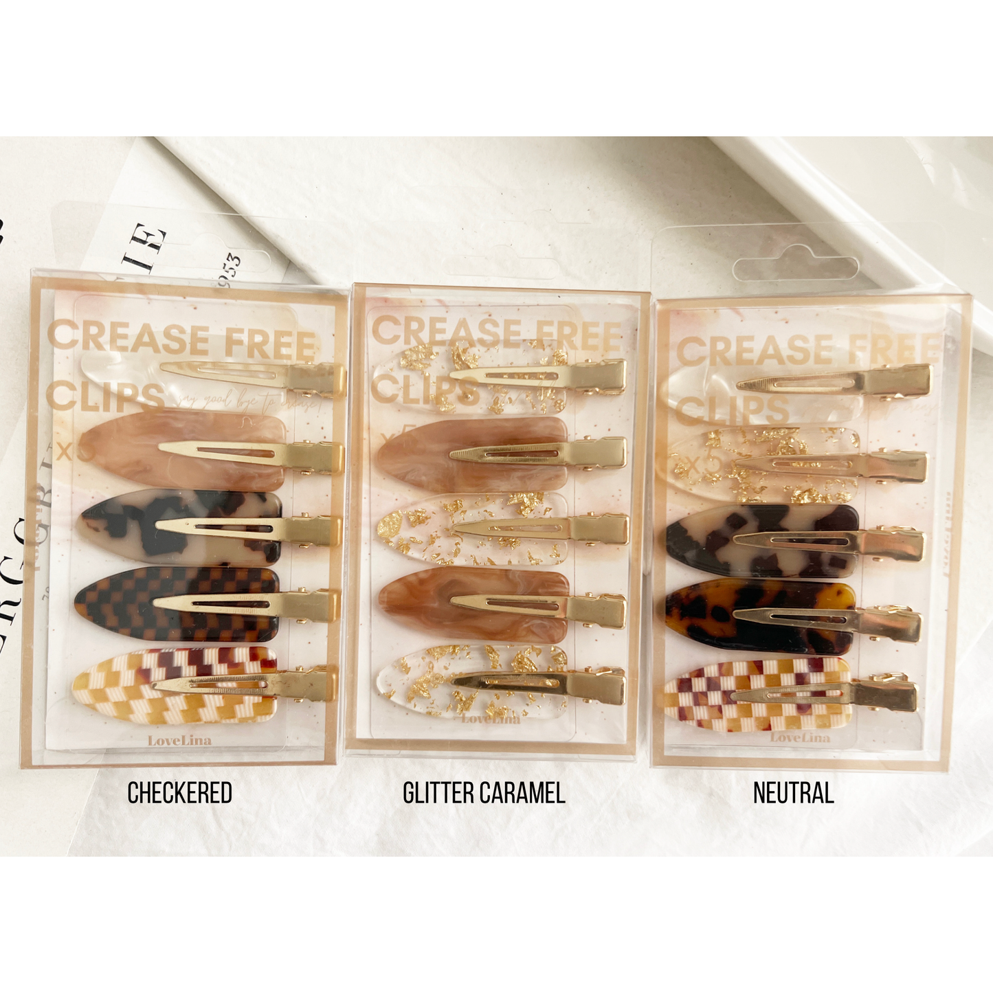 Lovelina Crease Free 5 Clip Set Box - Checkered