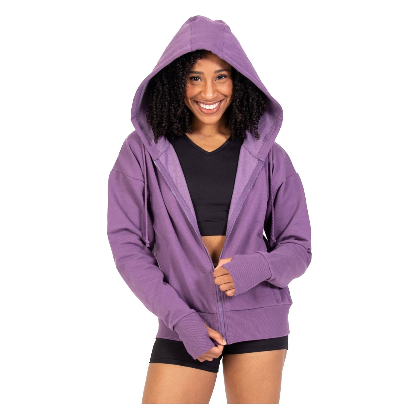 Body Wrappers Drop Shoulder Zip Hoodie