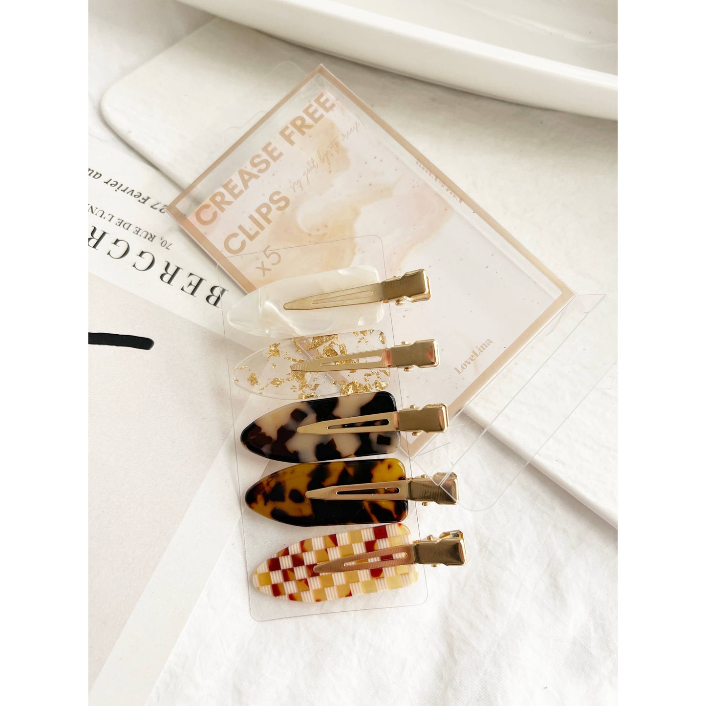 Lovelina Crease Free 5 Clip Set Box - Checkered