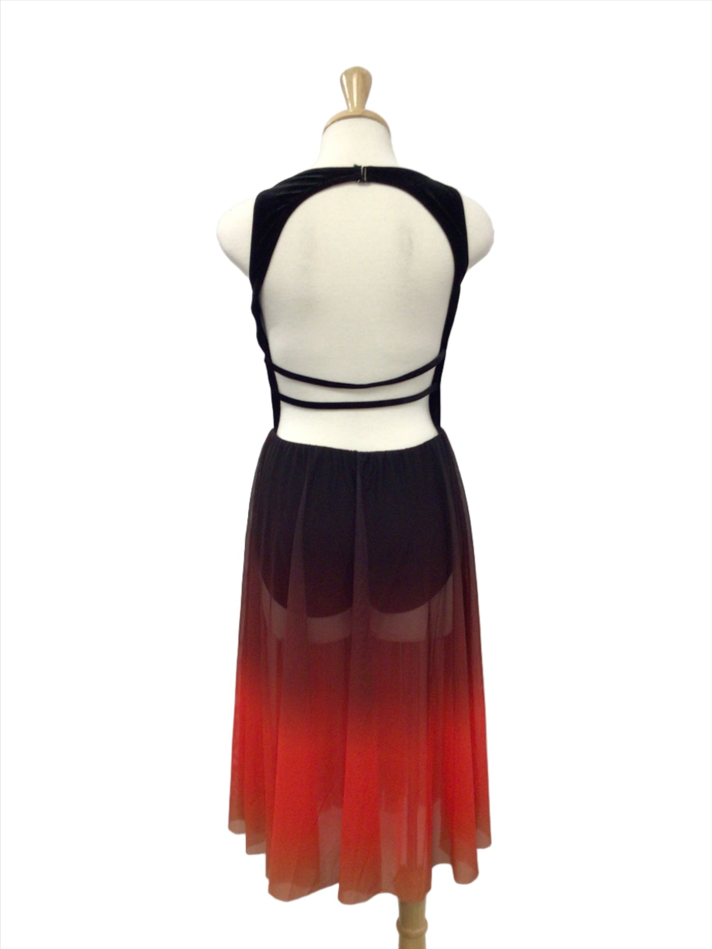 Black and Red Ombre Long Dress