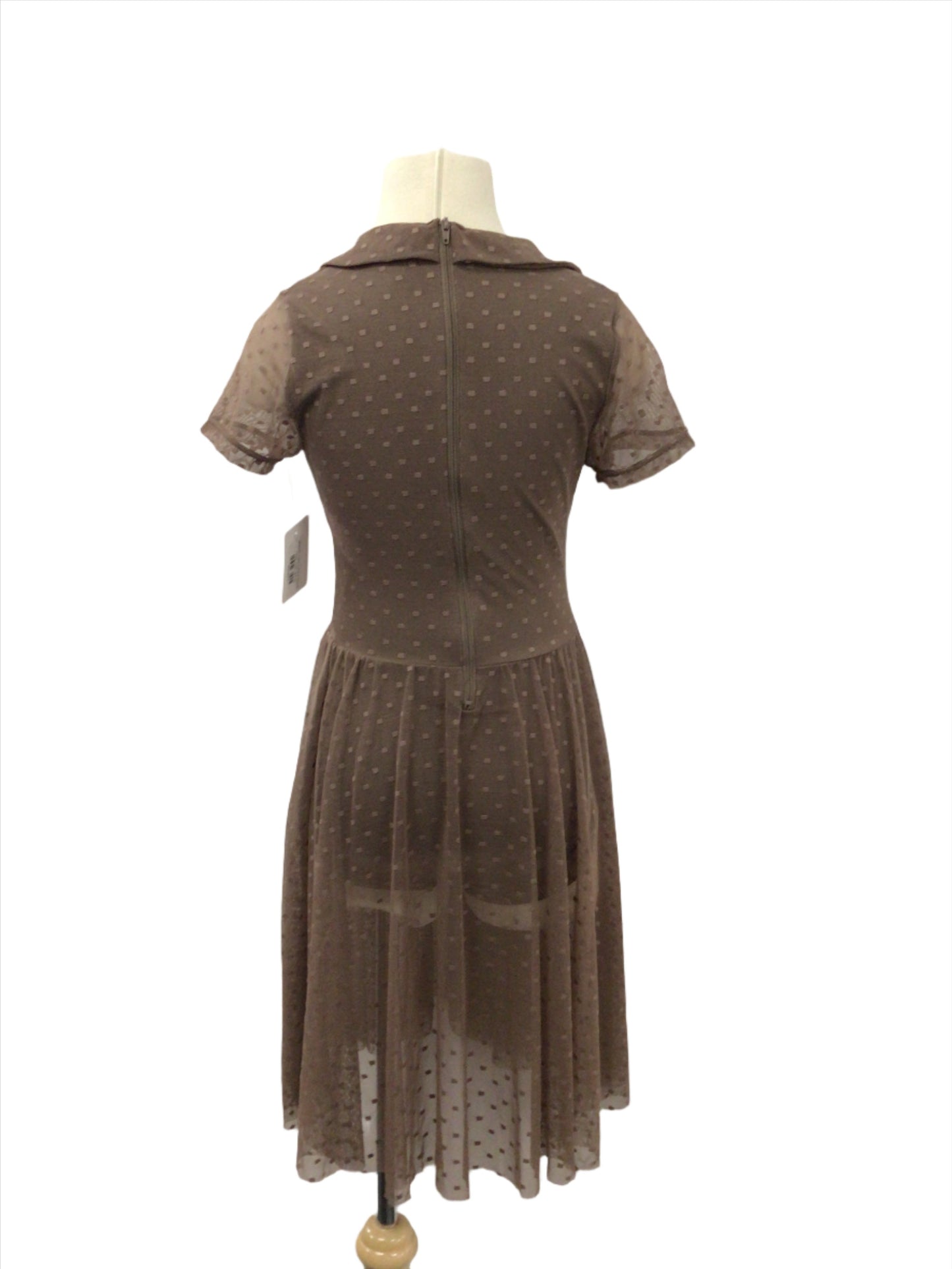 Lace Short Sleeve Mauve Dress