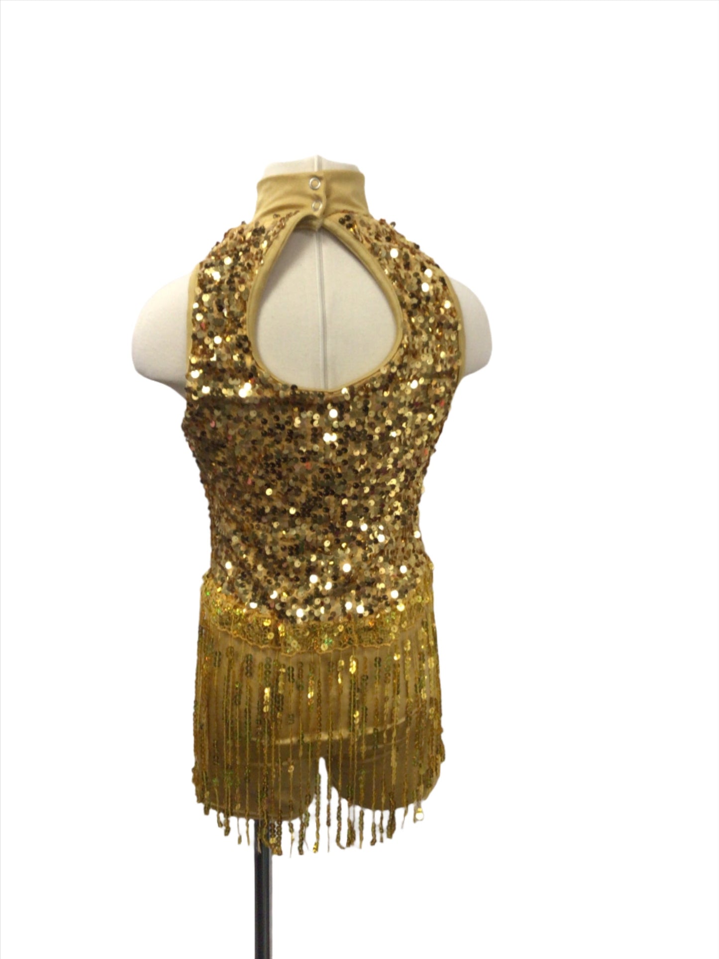 Gold Fringe Biketard