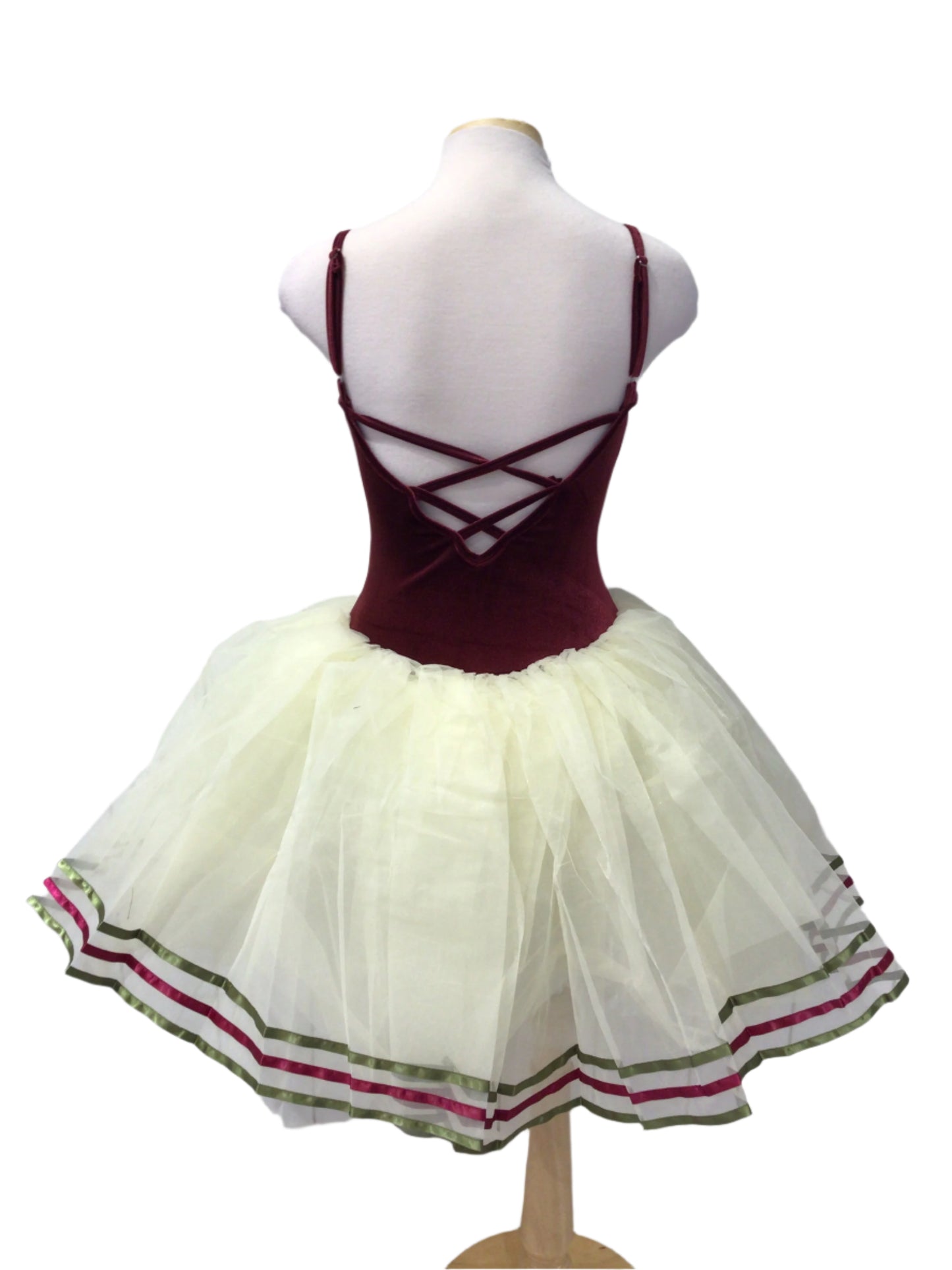Burgundy Velvet and Light Cream Romantic Tutu