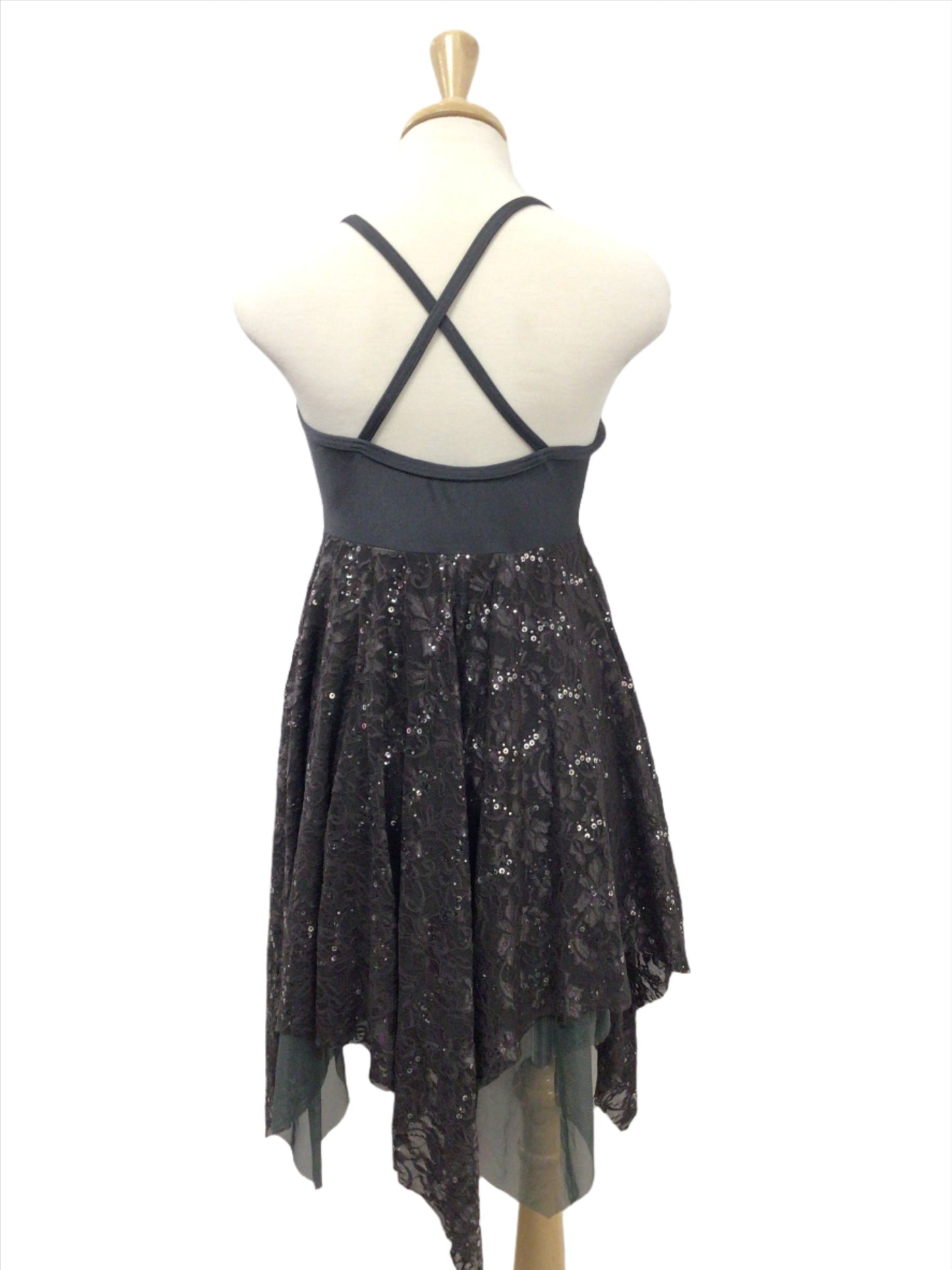 Grey Sparkly Lace Lyrical Dress