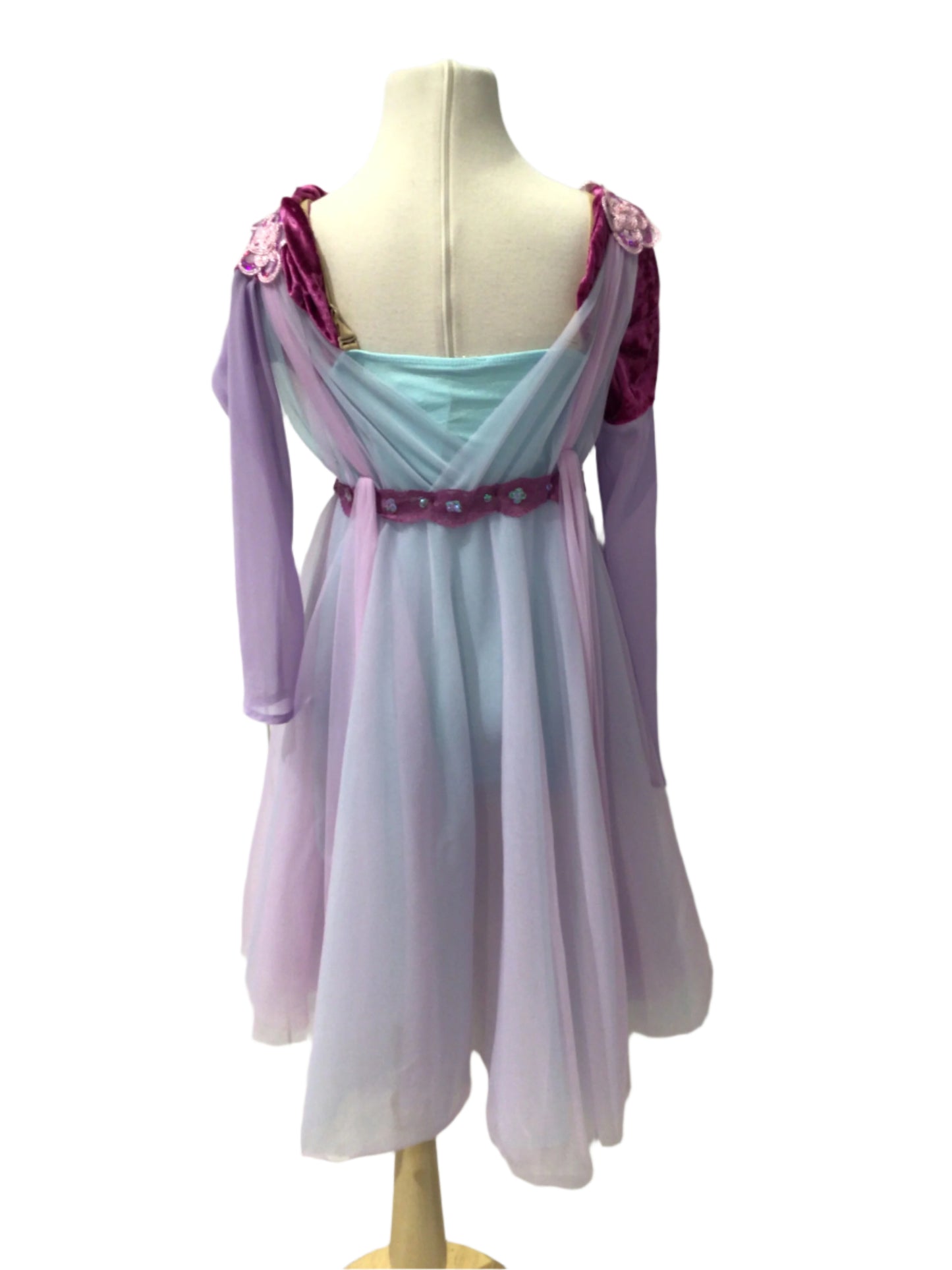 Teal Purple and Pink Peasant Ballet Dress