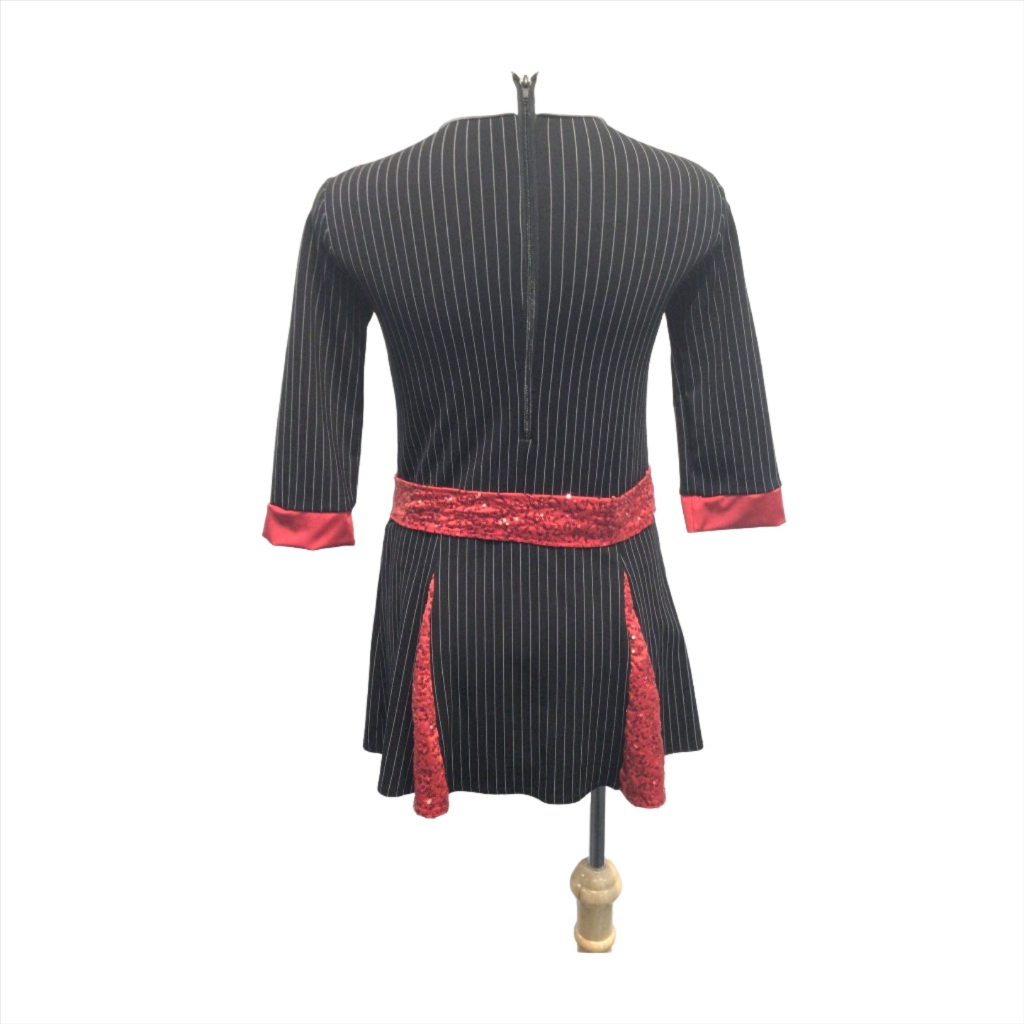 Black and Red Pinstripe Dress
